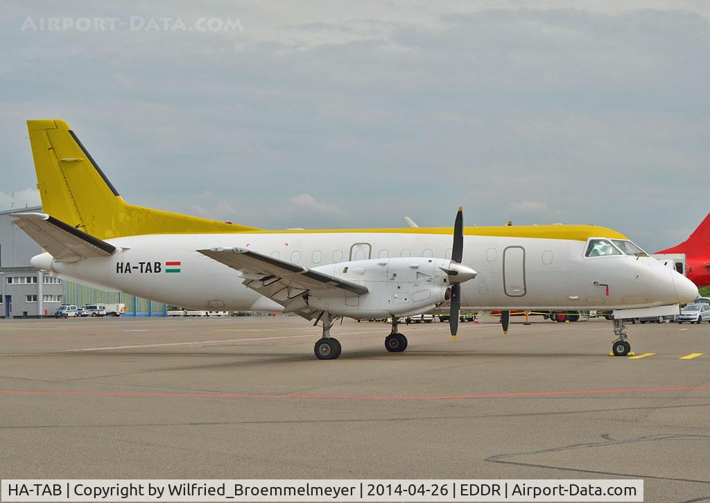 HA-TAB, 1987 Saab SF340A C/N 340A-083, Parked at Saarbruecken, waiting for next flight
