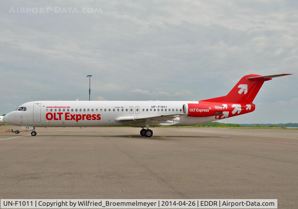 UN-F1011, 1994 Fokker 100 (F-28-0100) C/N 11517, Waiting for the delivery flight to Bek Aviation.