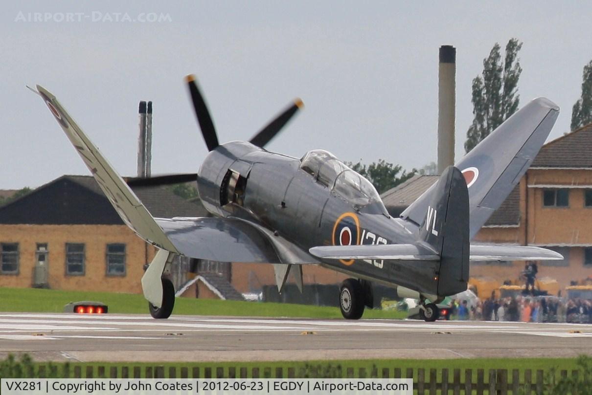 VX281, 1949 Hawker Sea Fury T.20 C/N ES.3615, About to perform at RNAS open day 2012