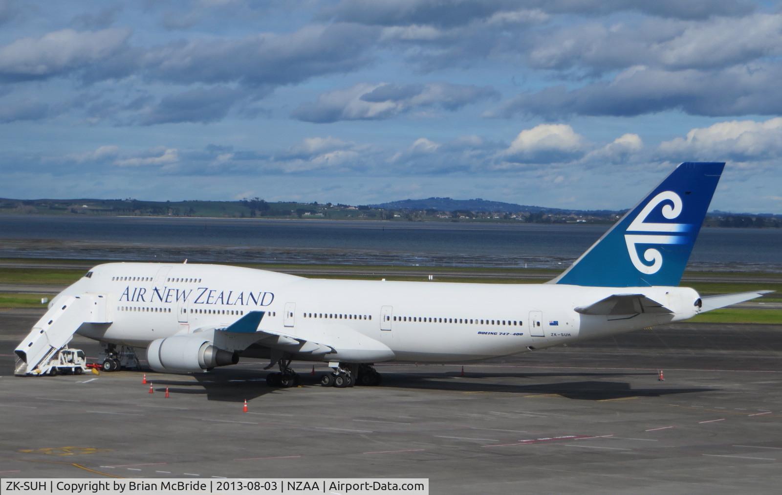 ZK-SUH, 1991 Boeing 747-475 C/N 24896, Air New Zealand. 747-475. ZK-SUH cn 24896 855. Auckland - International (AKL NZAA). Image © Brian McBride. 03 August 2013