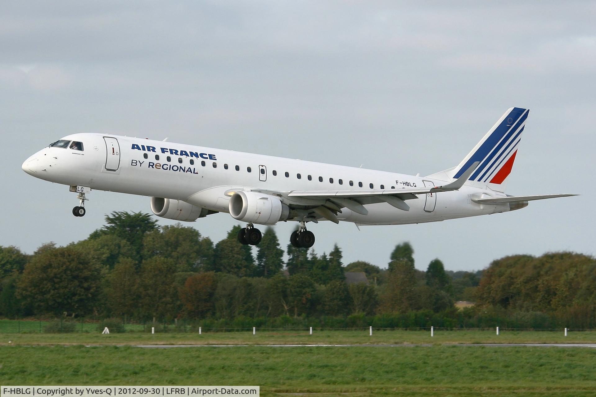 F-HBLG, 2009 Embraer 190LR (ERJ-190-100LR) C/N 19000254, Embraer ERJ-190-100LR, On final Rwy 25L, Brest-Guipavas Airport (LFRB-BES)