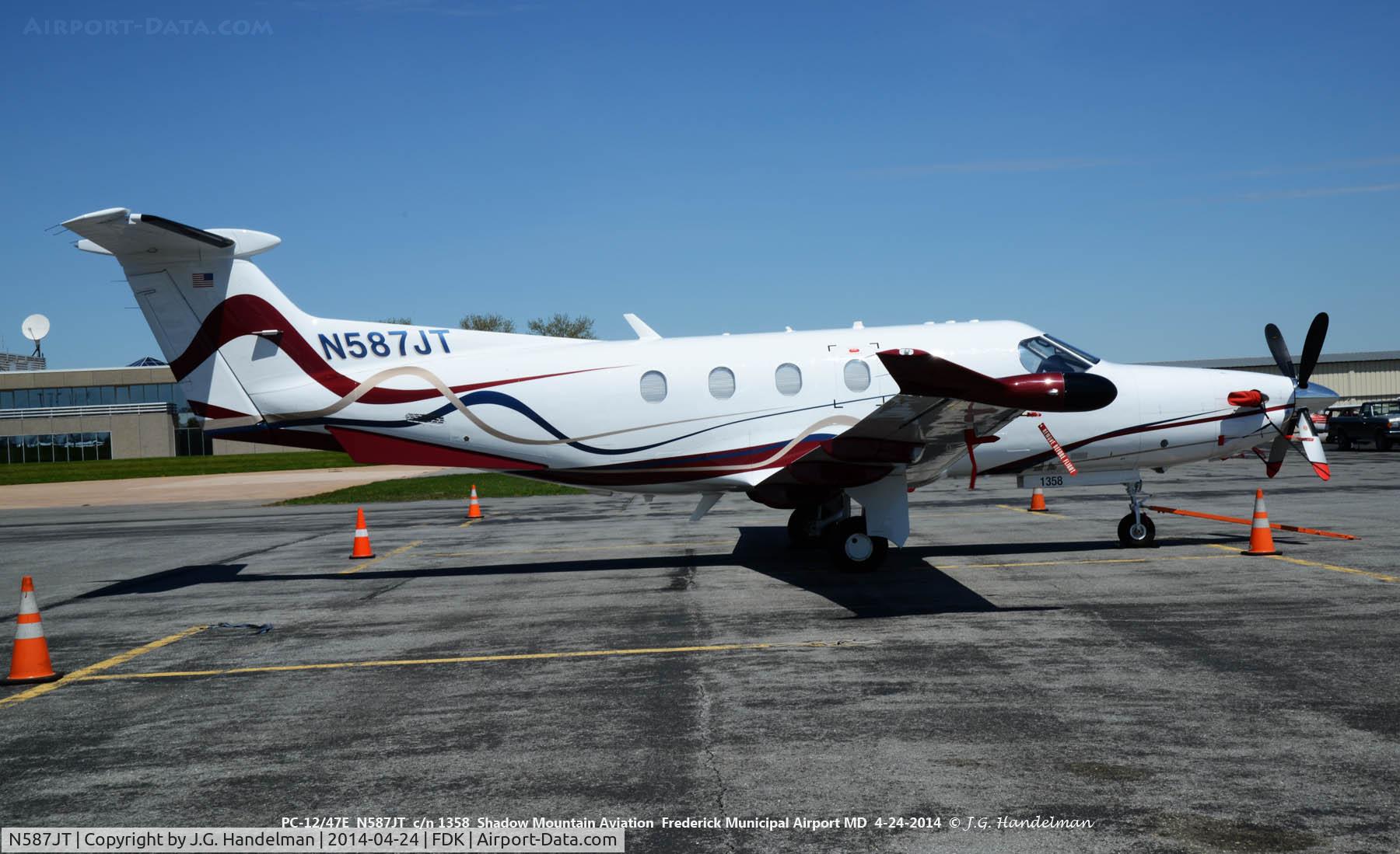 N587JT, 2012 Pilatus PC-12/47E C/N 1358, At Frederick MD.