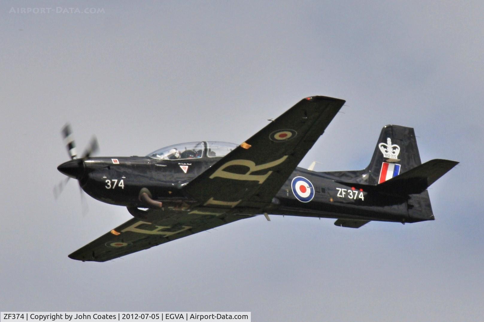 ZF374, 1992 Short S-312 Tucano T1 C/N S117/T88, Arriving RIAT 2012