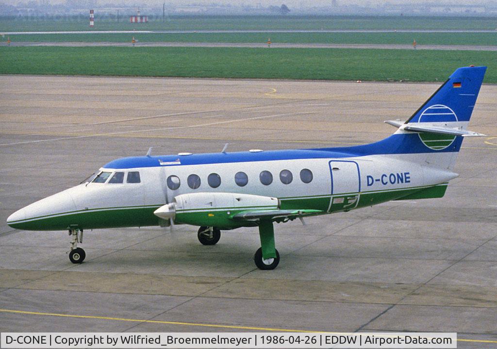 D-CONE, 1982 British Aerospace BAe-3103 Jetstream 31 C/N 603, Contact Air / Coming in after a flight from Stuttgart (EDDS/STR)