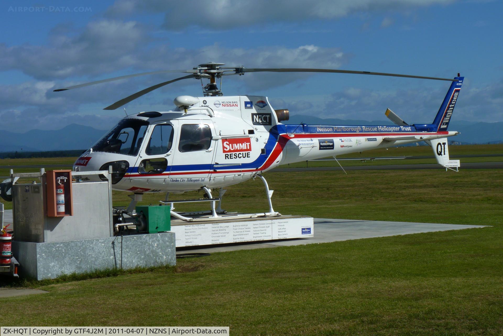 ZK-HQT, Aerospatiale AS-350B Ecureuil C/N 1729, ZK-HQT  at Nelson 7.4.11