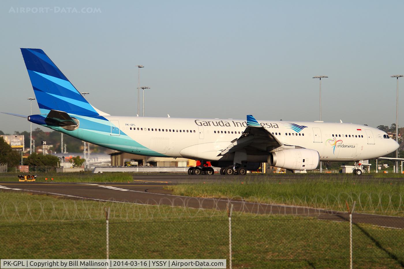 PK-GPL, 2010 Airbus A330-243 C/N 1184, taxiing off 34L