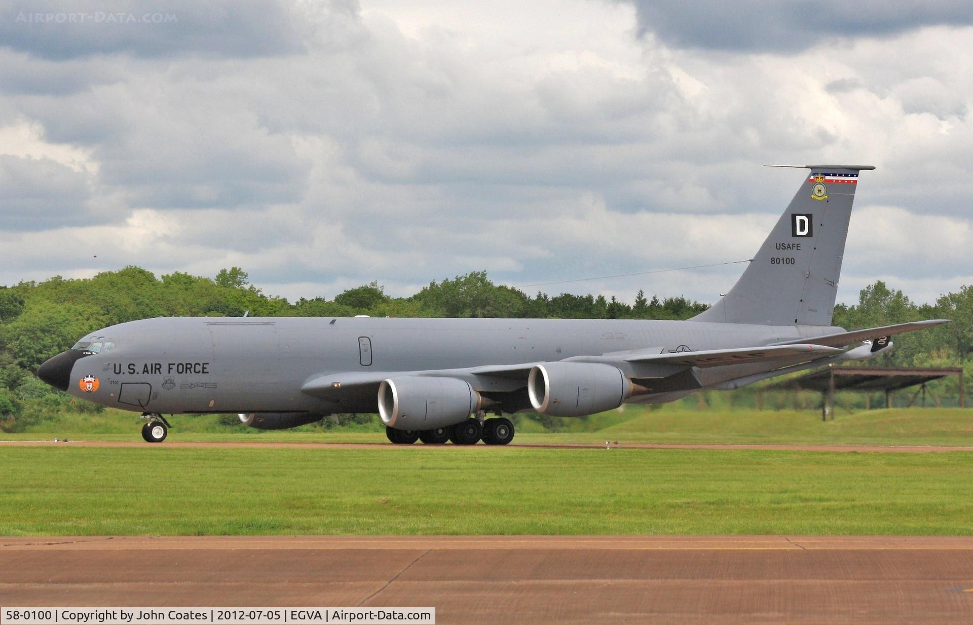 58-0100, 1958 Boeing KC-135R Stratotanker C/N 17845, Arriving RIAT 2012