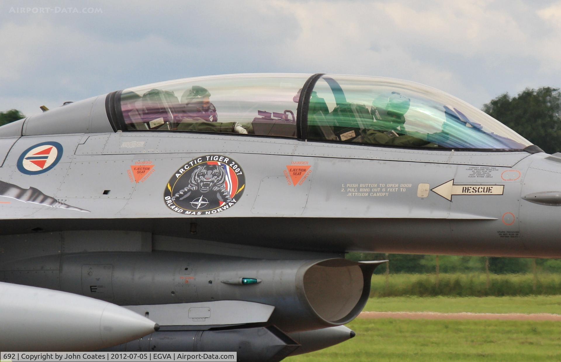 692, 1980 General Dynamics F-16BM Fighting Falcon C/N 6L-11, Cockpit closeup