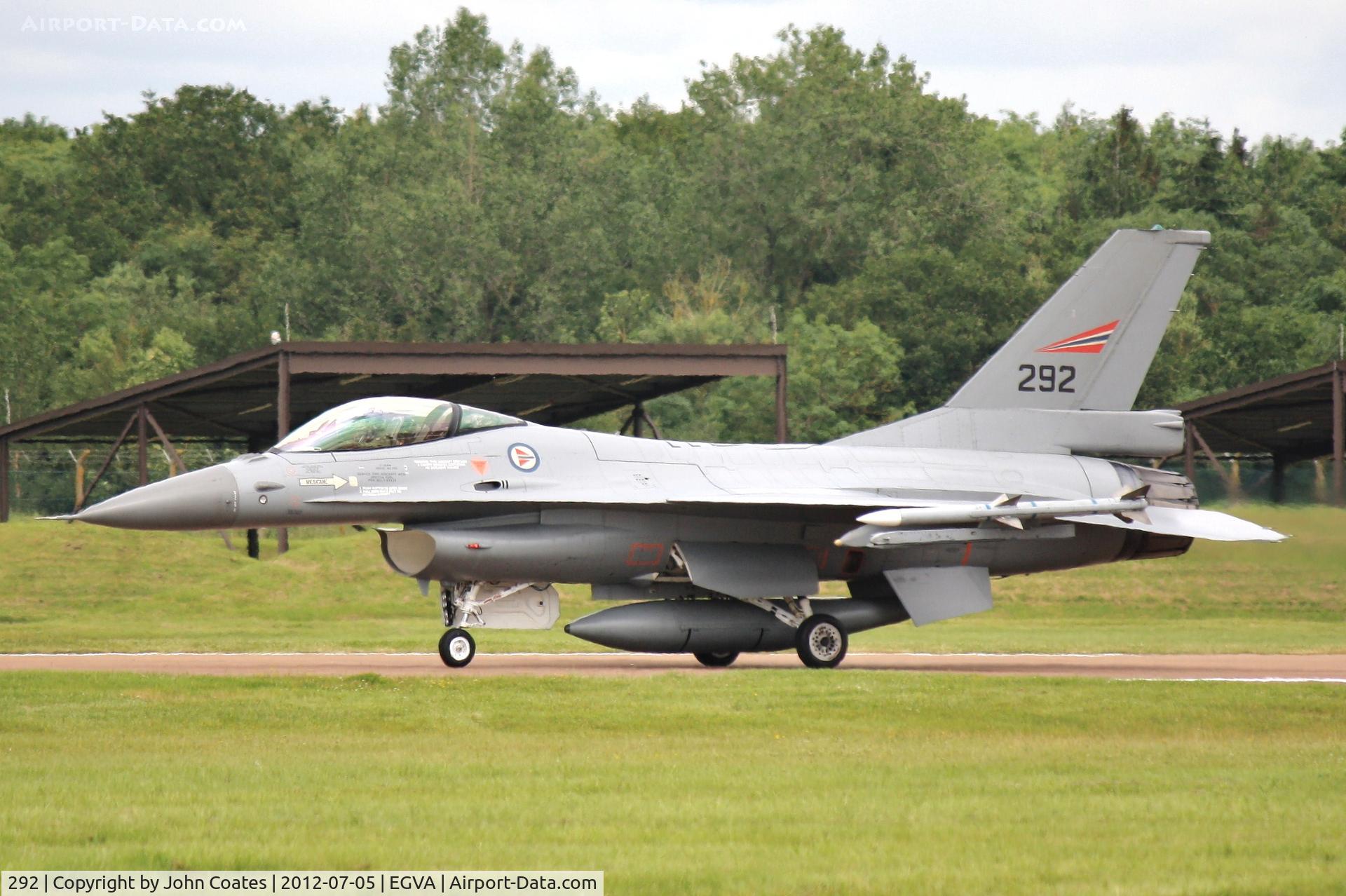 292, Fokker F-16AM Fighting Falcon C/N 6K-21, Arriving RIAT 2012