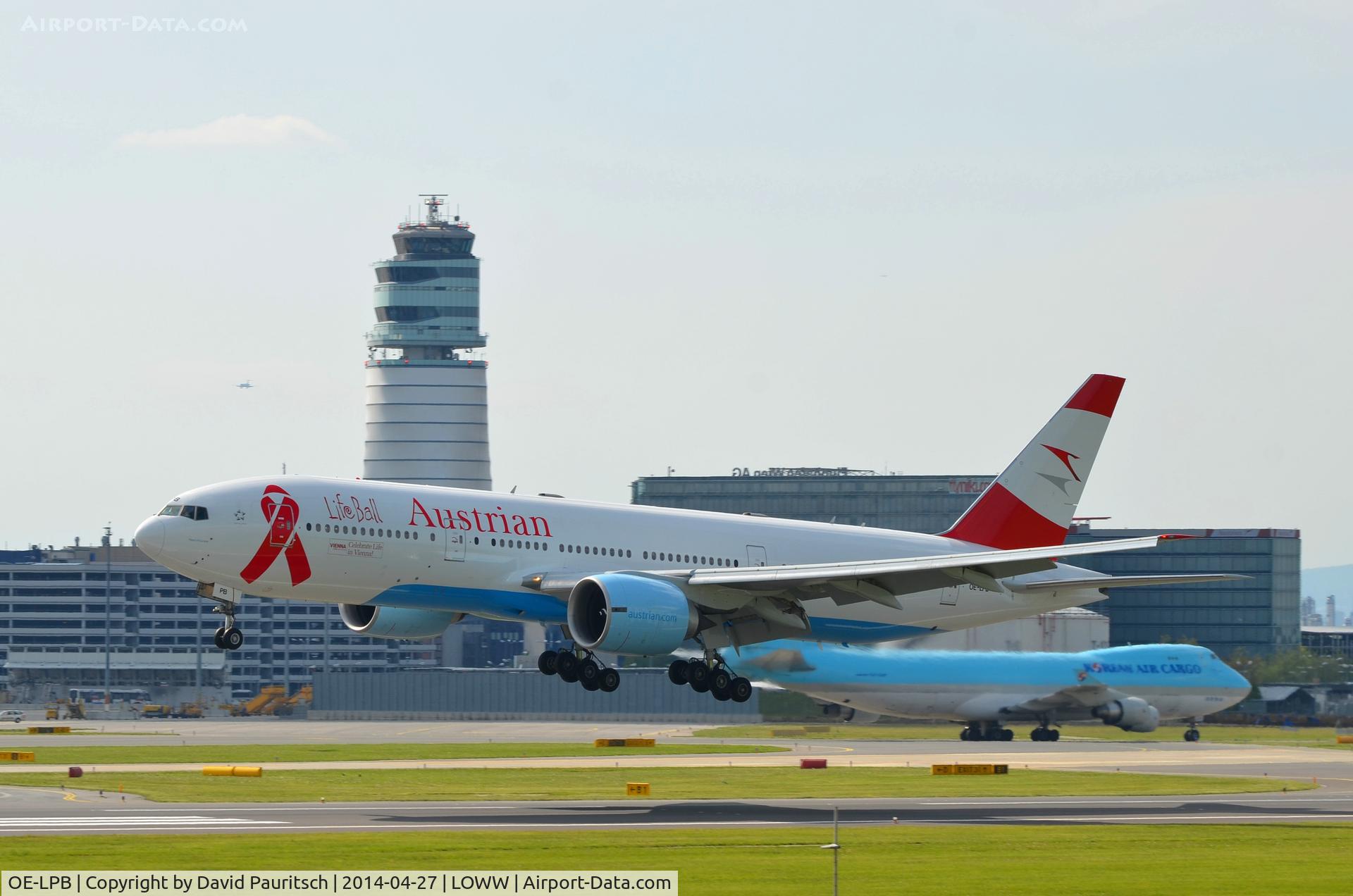 OE-LPB, 1998 Boeing 777-2Z9/ER C/N 28699, Life Ball livery