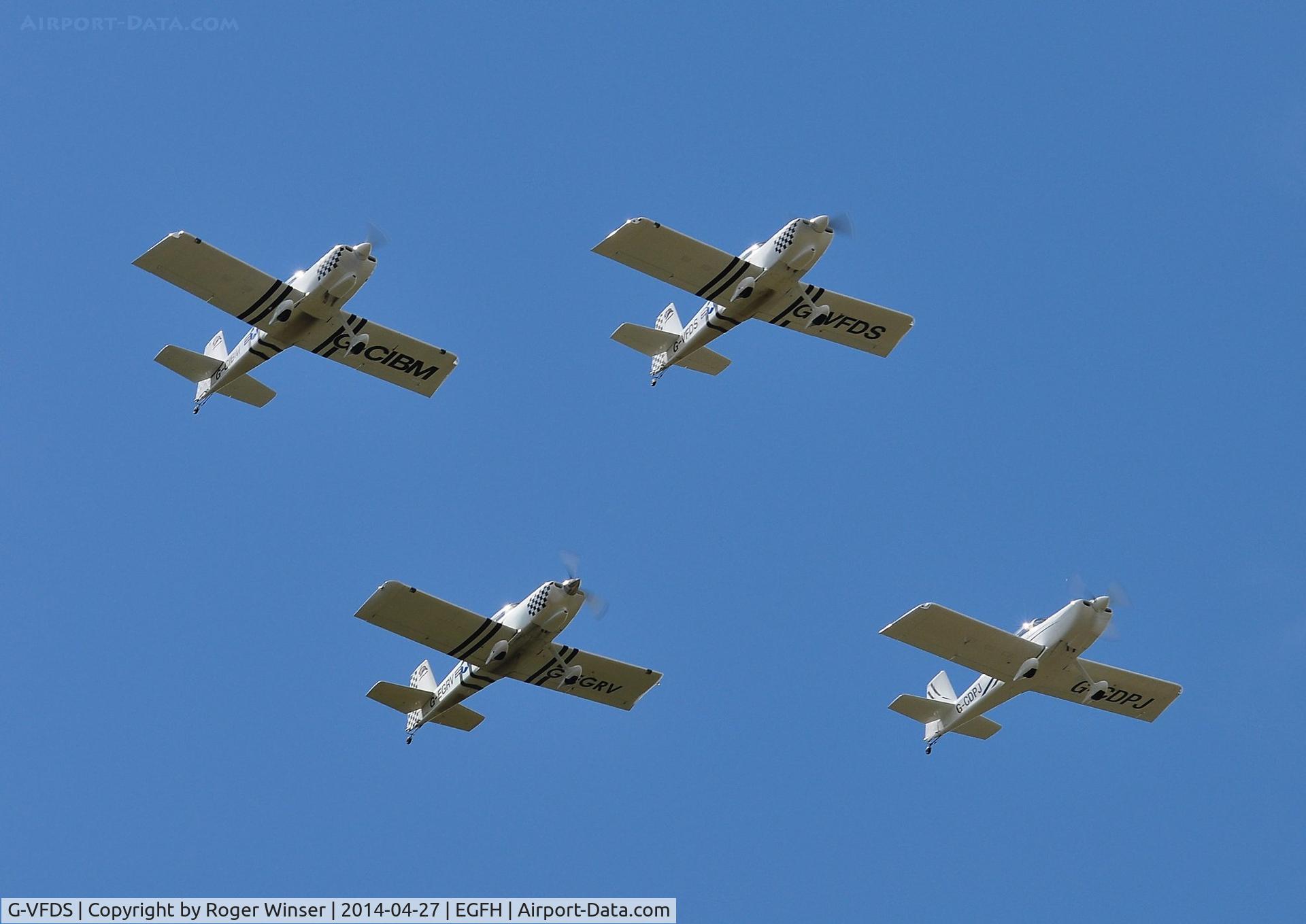 G-VFDS, 2012 Vans RV-8 C/N PFA 303-14637, Leading the recently formed Team Raven on the first day of 4-ship formation practice.