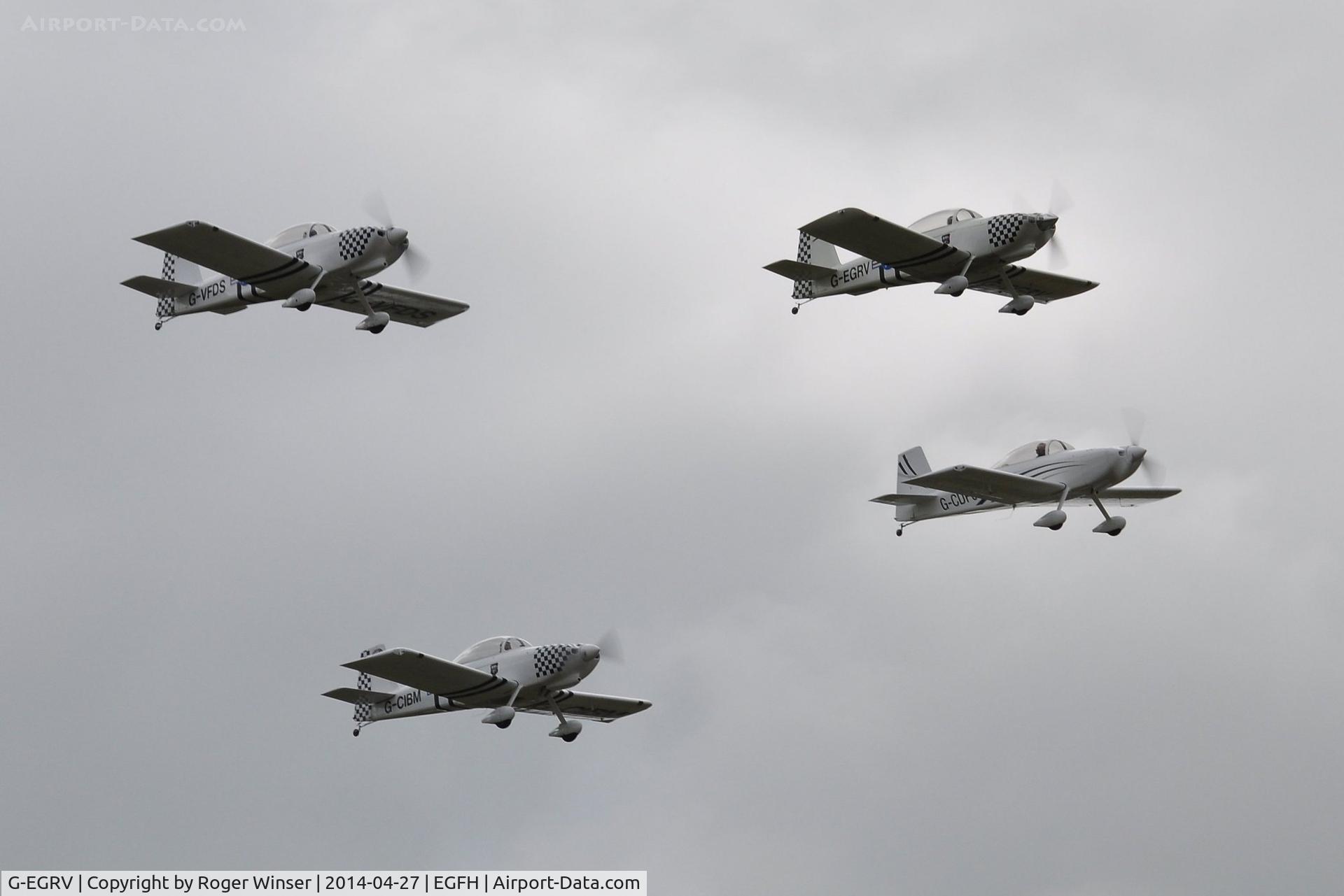 G-EGRV, 2007 Vans RV-8 C/N PFA 303-13639, Leading the recently formed Team Raven on the first day of 4-ship formation practice.