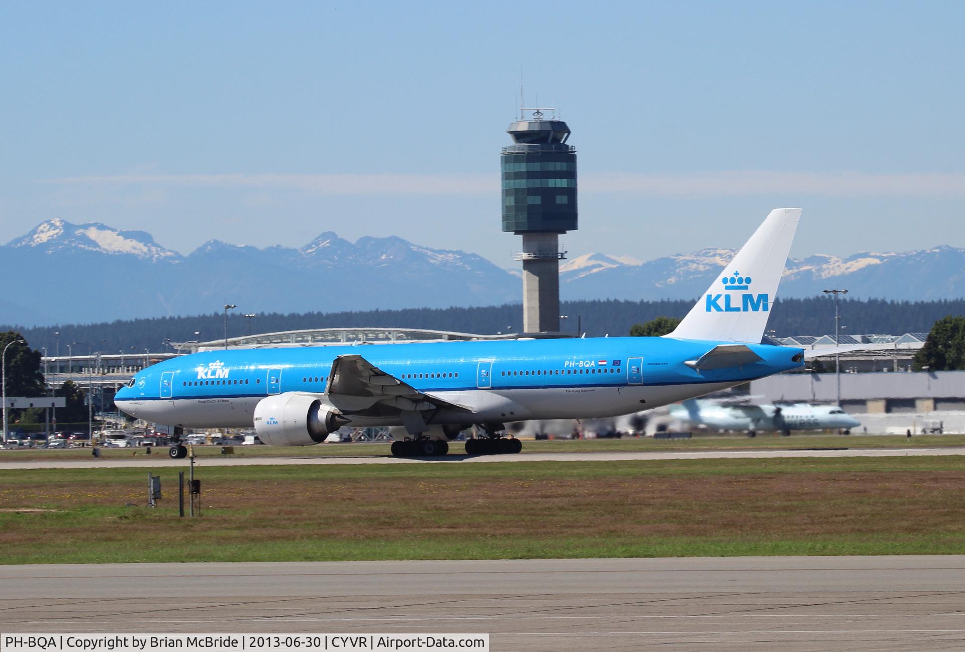 PH-BQA, 2003 Boeing 777-206/ER C/N 33711, KLM. 777-206ER. PH-BQA QA-001. Vancouver - International (YVR CYVR). Image © Brian McBride. 30 June 2013