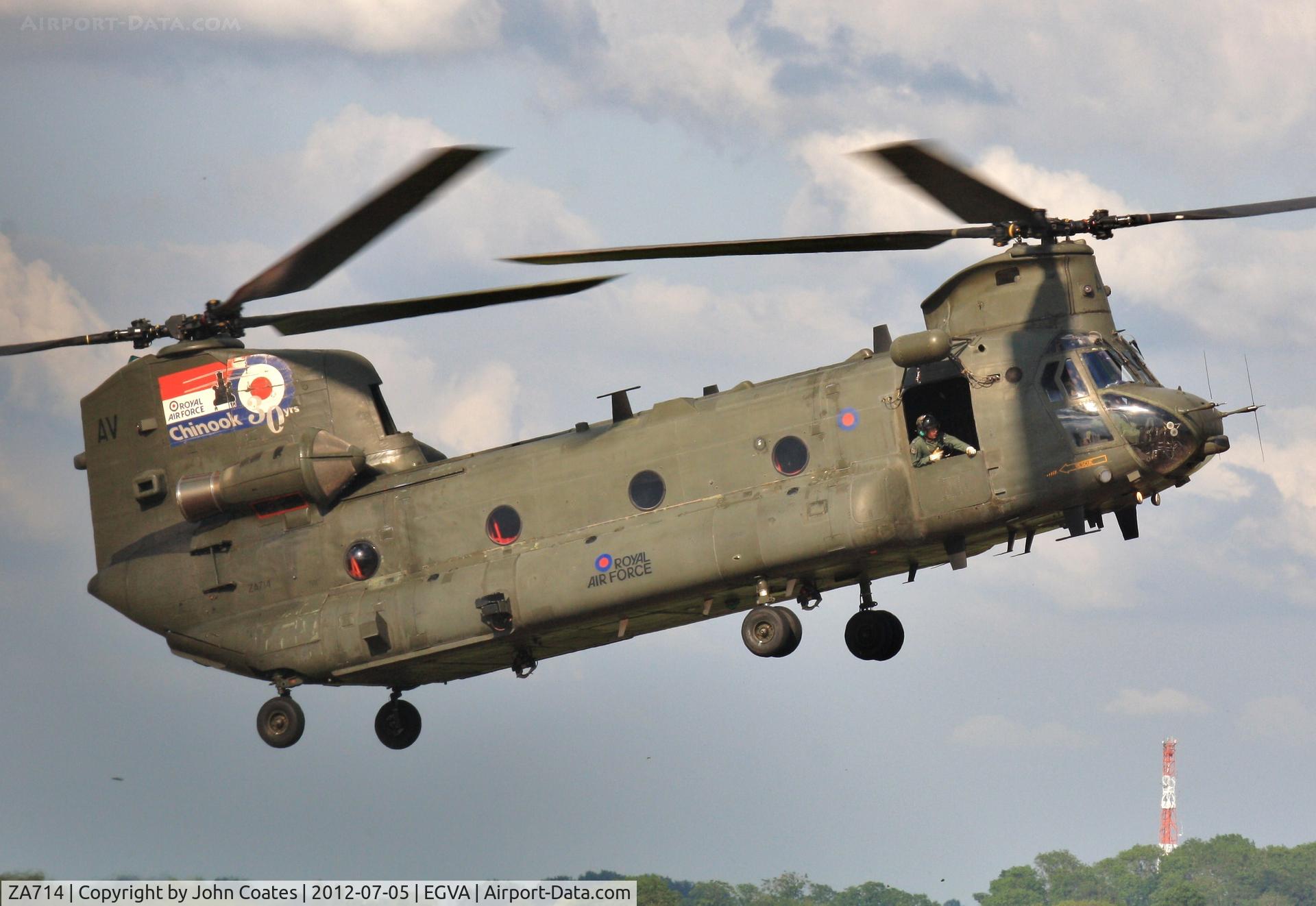 ZA714, Boeing Vertol Chinook HC.2 C/N M/A026/B-845/M7005, Arriving RIAT 2012