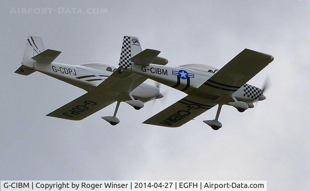 G-CIBM, 2013 Vans RV-8 C/N LAA 303-15083, Team Raven formation practice with G-CDPJ over Runway 04.
