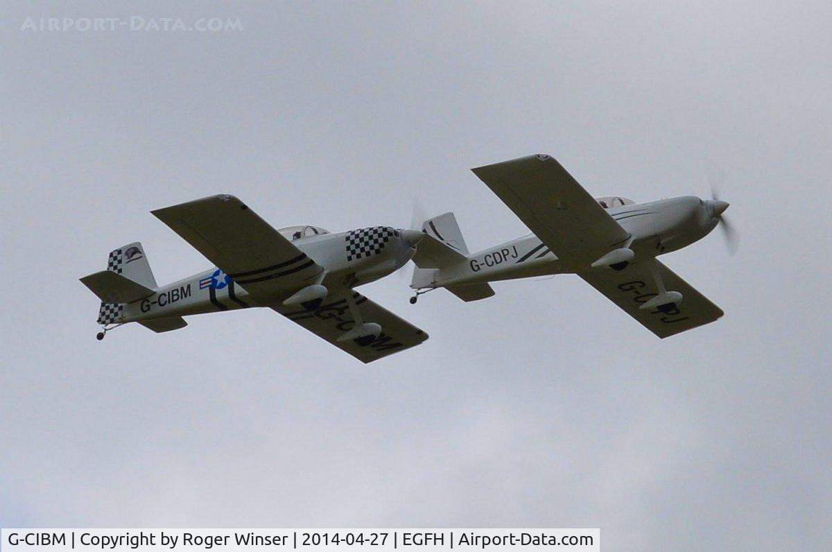 G-CIBM, 2013 Vans RV-8 C/N LAA 303-15083, Team Raven formation practice with G-CDPJ over Runway 04.