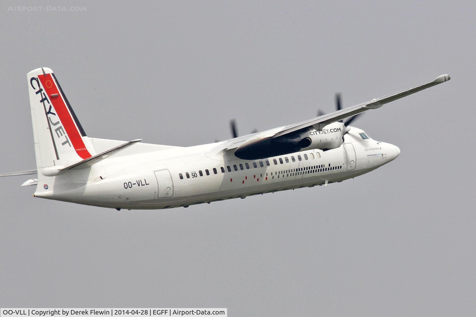 OO-VLL, 1989 Fokker 50 C/N 20144, Callsign City Ireland 86C en-route Paris Orly.