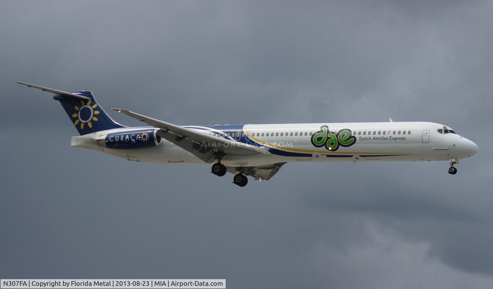 N307FA, 1992 McDonnell Douglas MD-83 (DC-9-83) C/N 53199, The now defunct Dutch Antilles Express MD-80