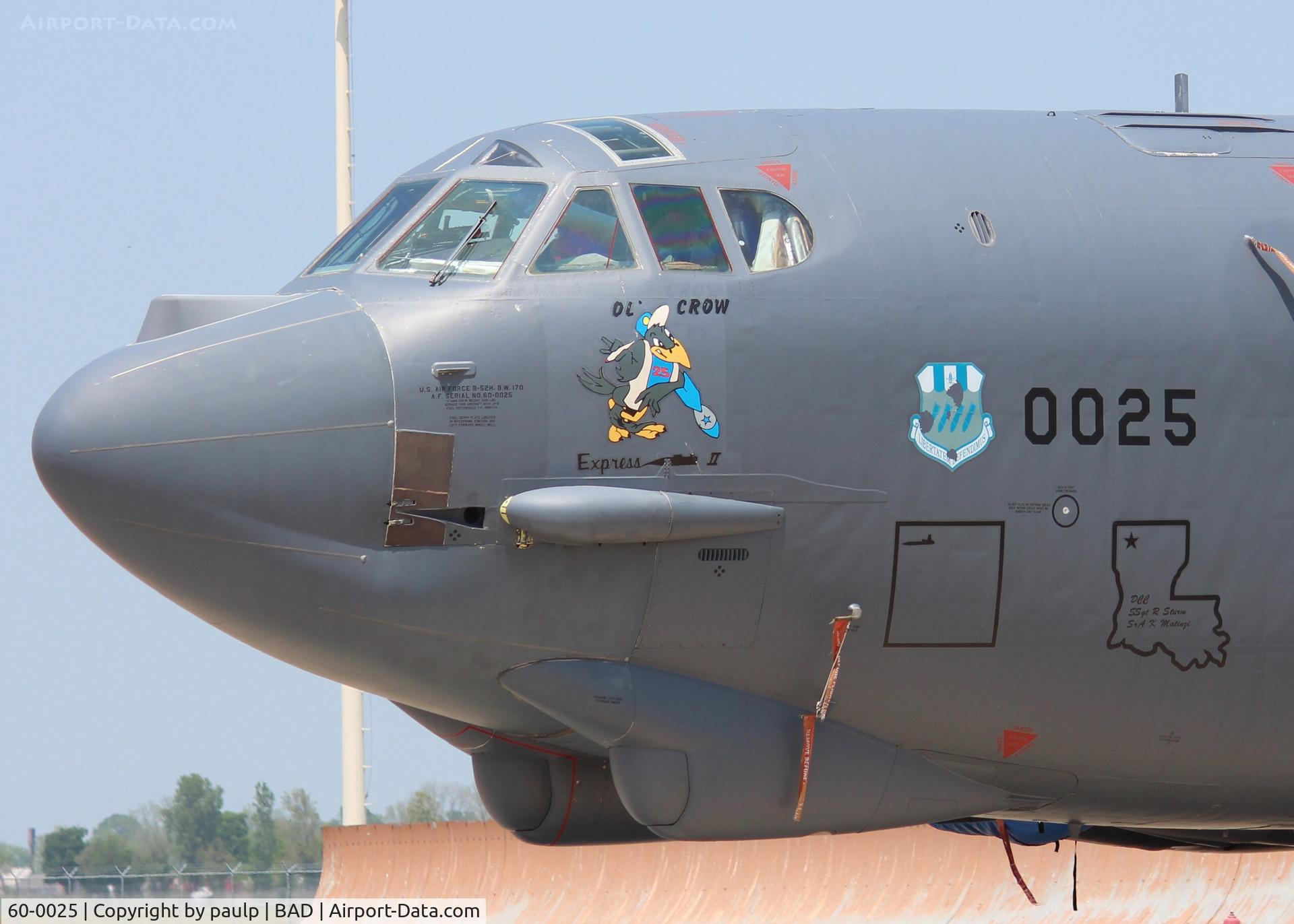 60-0025, 1960 Boeing B-52H Stratofortress C/N 464390, At Barksdale Air Force Base.