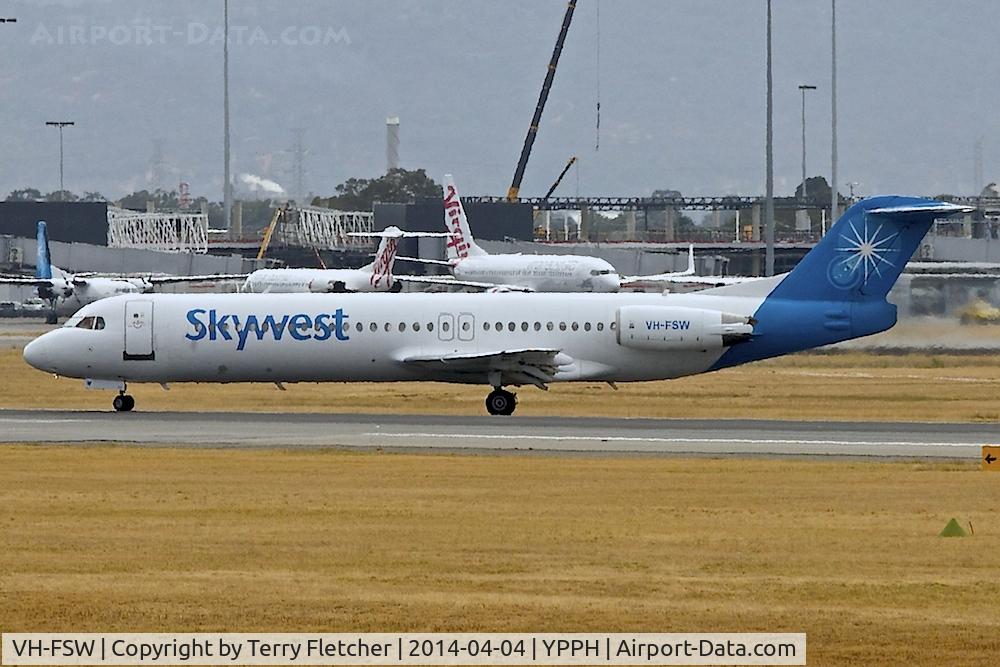 VH-FSW, 1992 Fokker 100 (F-28-0100) C/N 11391, Fokker 100 (F28-0100), c/n: 11391 of Skywest at Pert Int
