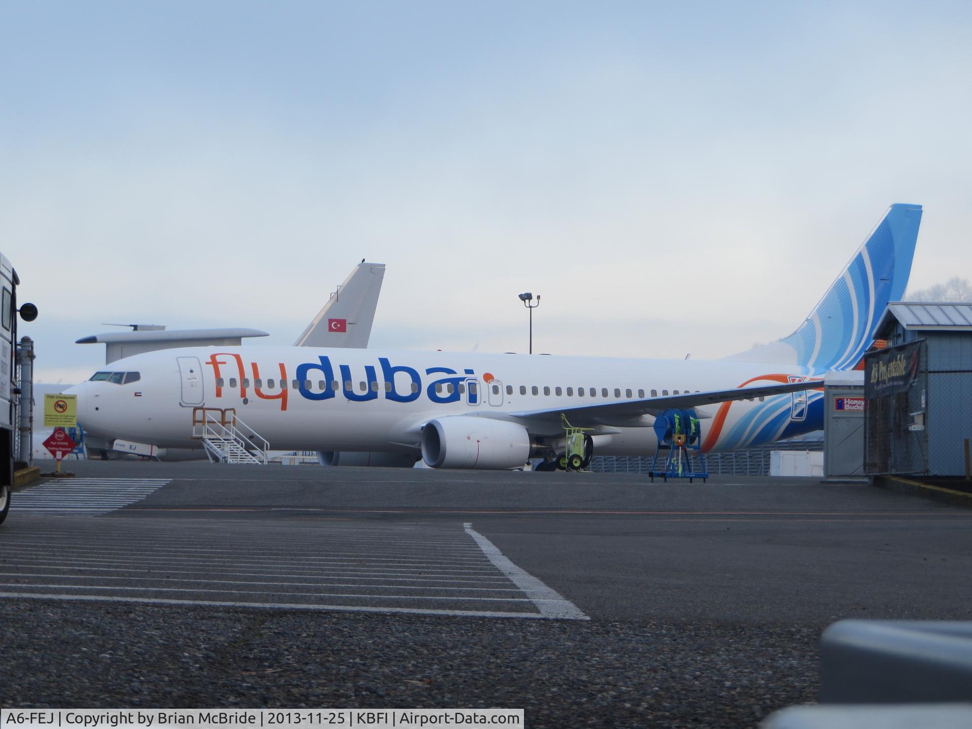 A6-FEJ, 2013 Boeing 737-8KN C/N 40262, flydubai. 737-8KN. A6-FEJ cn 40262 4699. Seattle - Boeing Field King County International (BFI KBFI). Image © Brian McBride. 25 November 2013