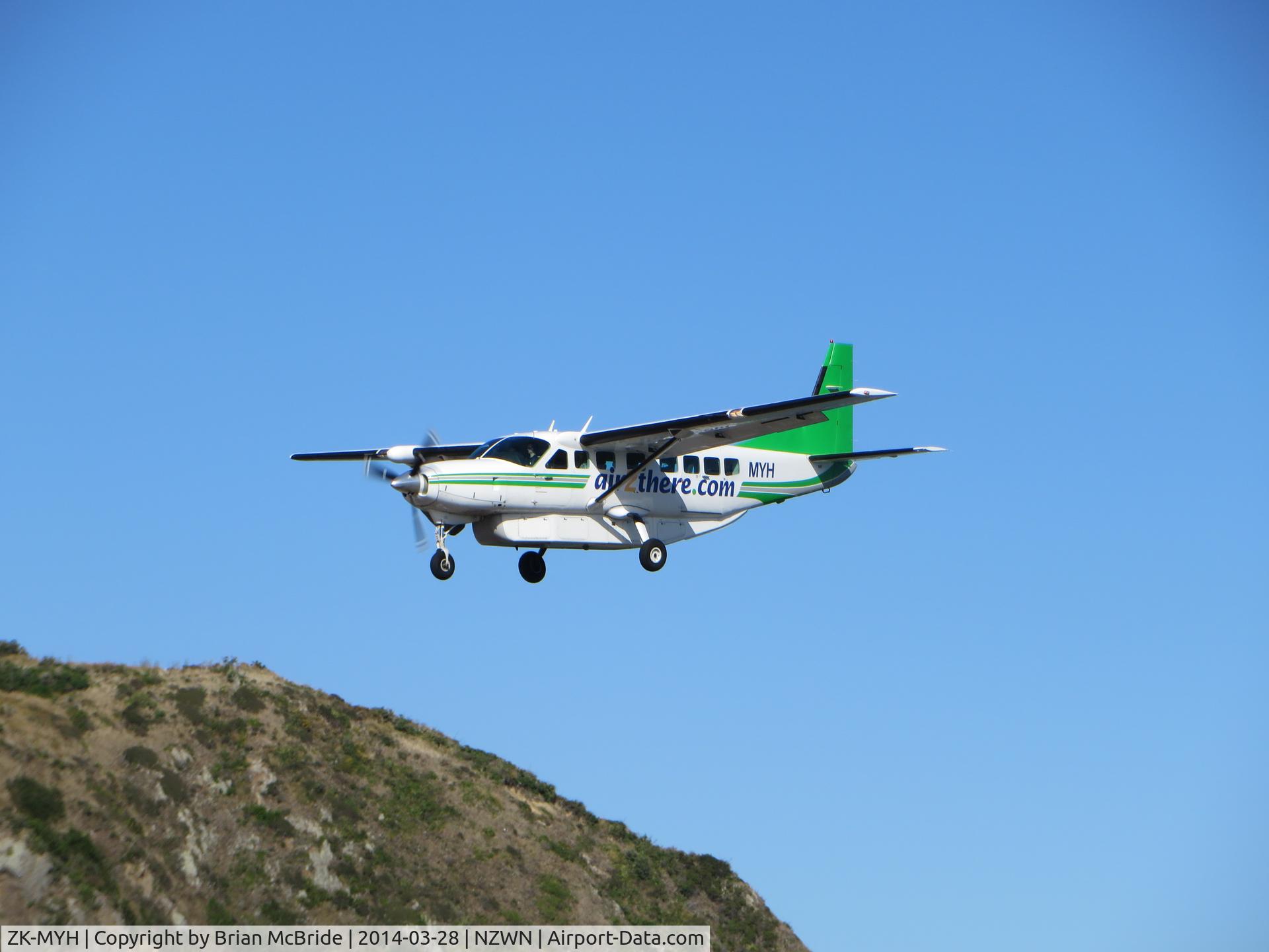 ZK-MYH, 1997 Cessna 208B Grand Caravan C/N 208B0604, air2there. Cessna 208B Grand Caravan. ZK-MYH cn 208B0604. Wellington - International (WLG NZWN). Image © Brian McBride. 28 March 2014