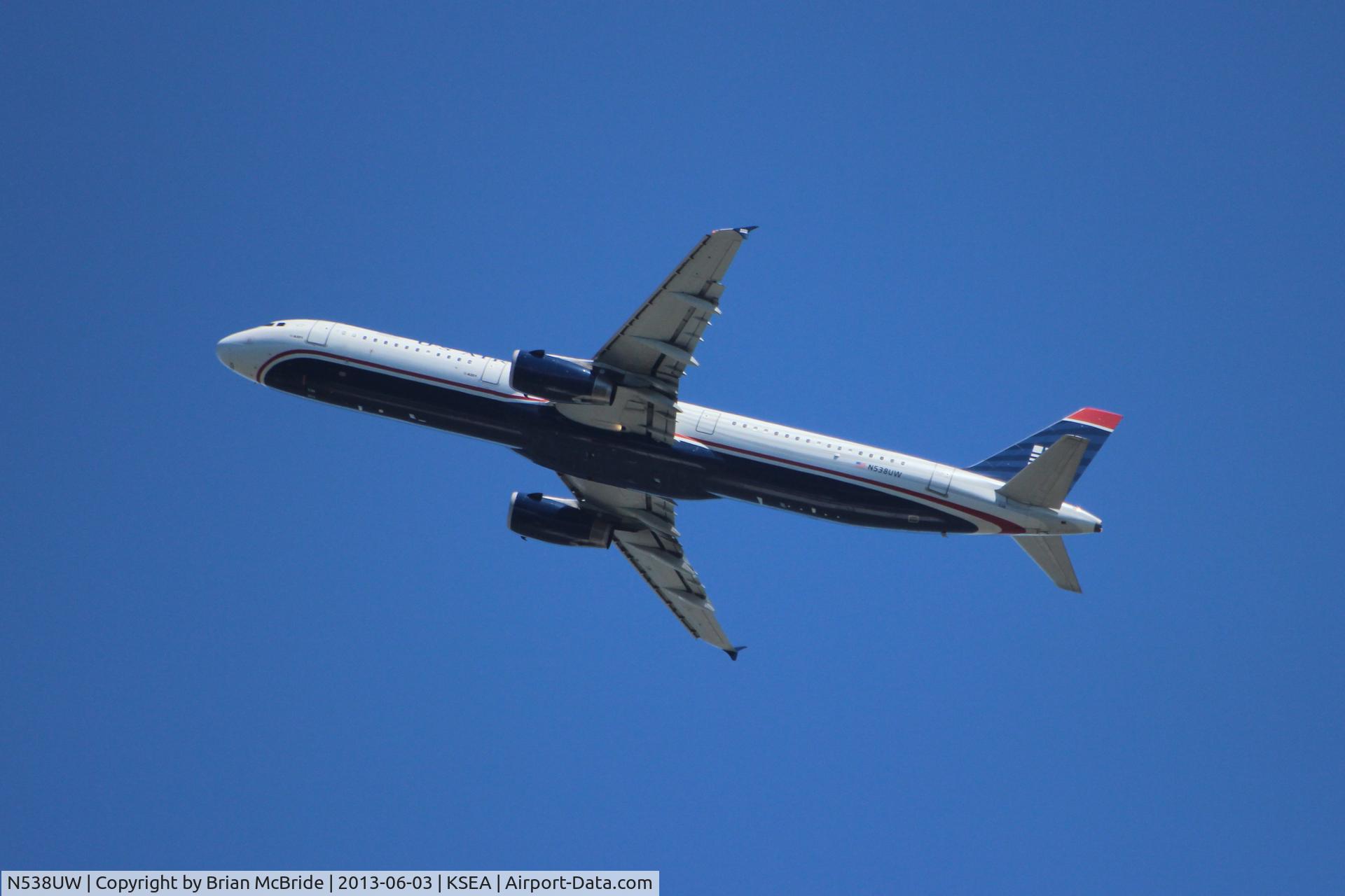 N538UW, 2009 Airbus A321-231 C/N 4050, US Airways. A321-231. N538UW cn 4050. Seattle Tacoma - International (SEA KSEA). Image © Brian McBride. 03 June 2013