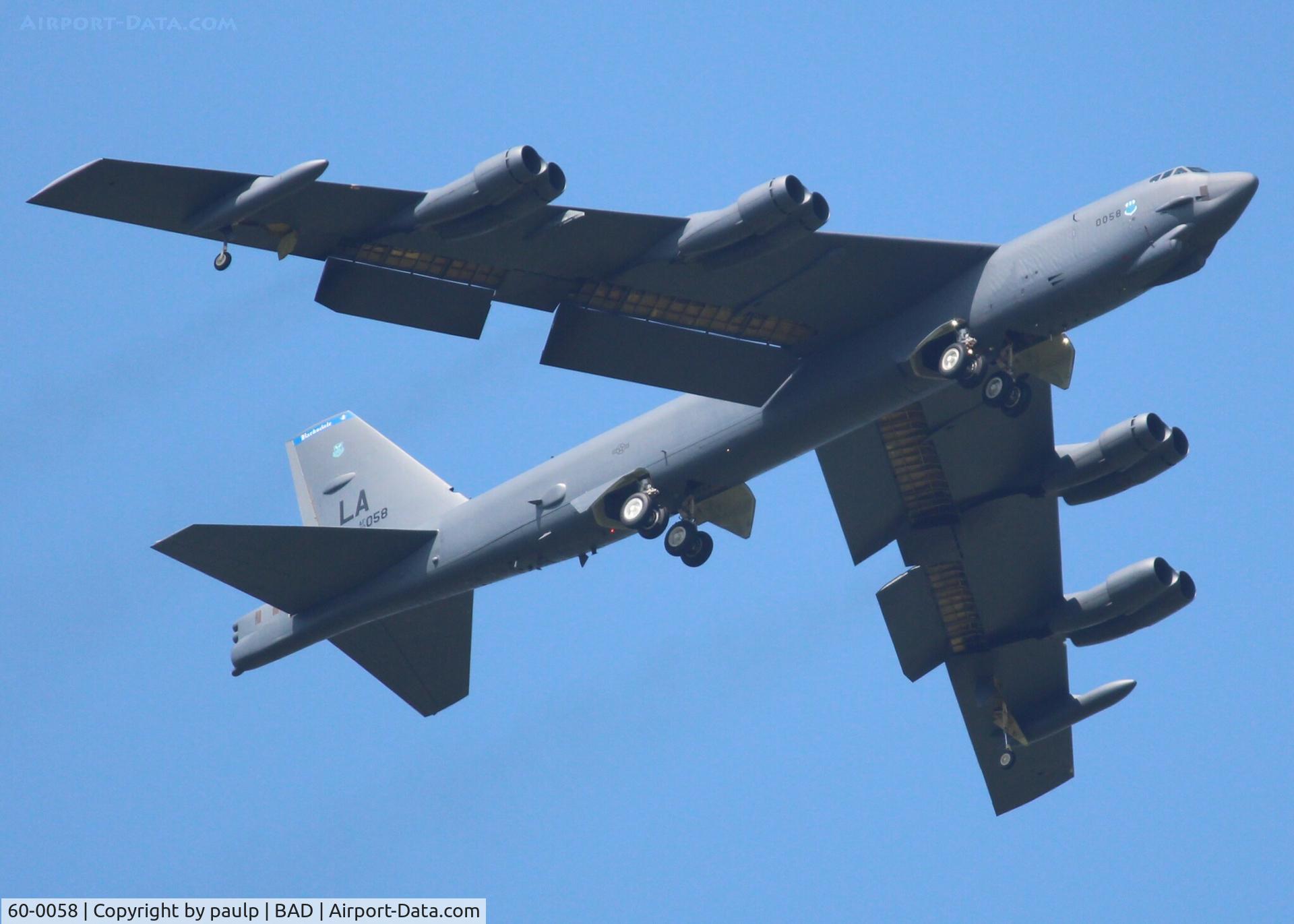 60-0058, 1960 Boeing B-52H-160-BW Stratofortress C/N 464423, At Barksdale Air Force Base.
