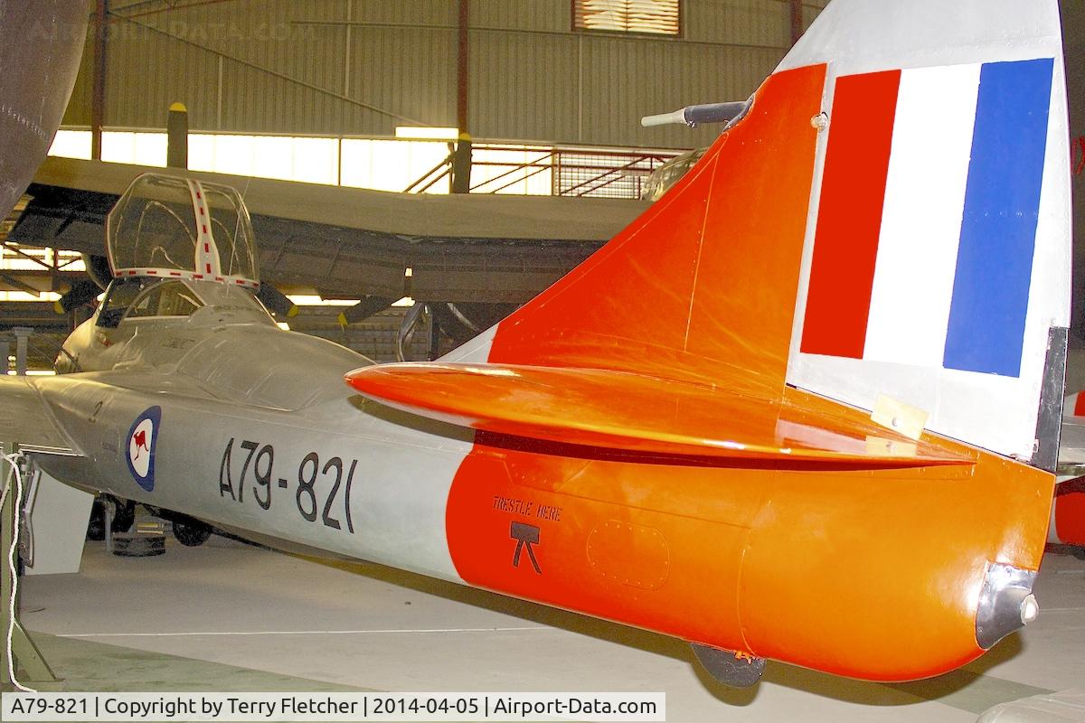A79-821, De Havilland Australia DH-115 Vampire T.35 C/N DHA4101, De Havilland Australia DH-115 Vampire T.35, c/n: DHA4101 at Perth Aviation Heritage Museum