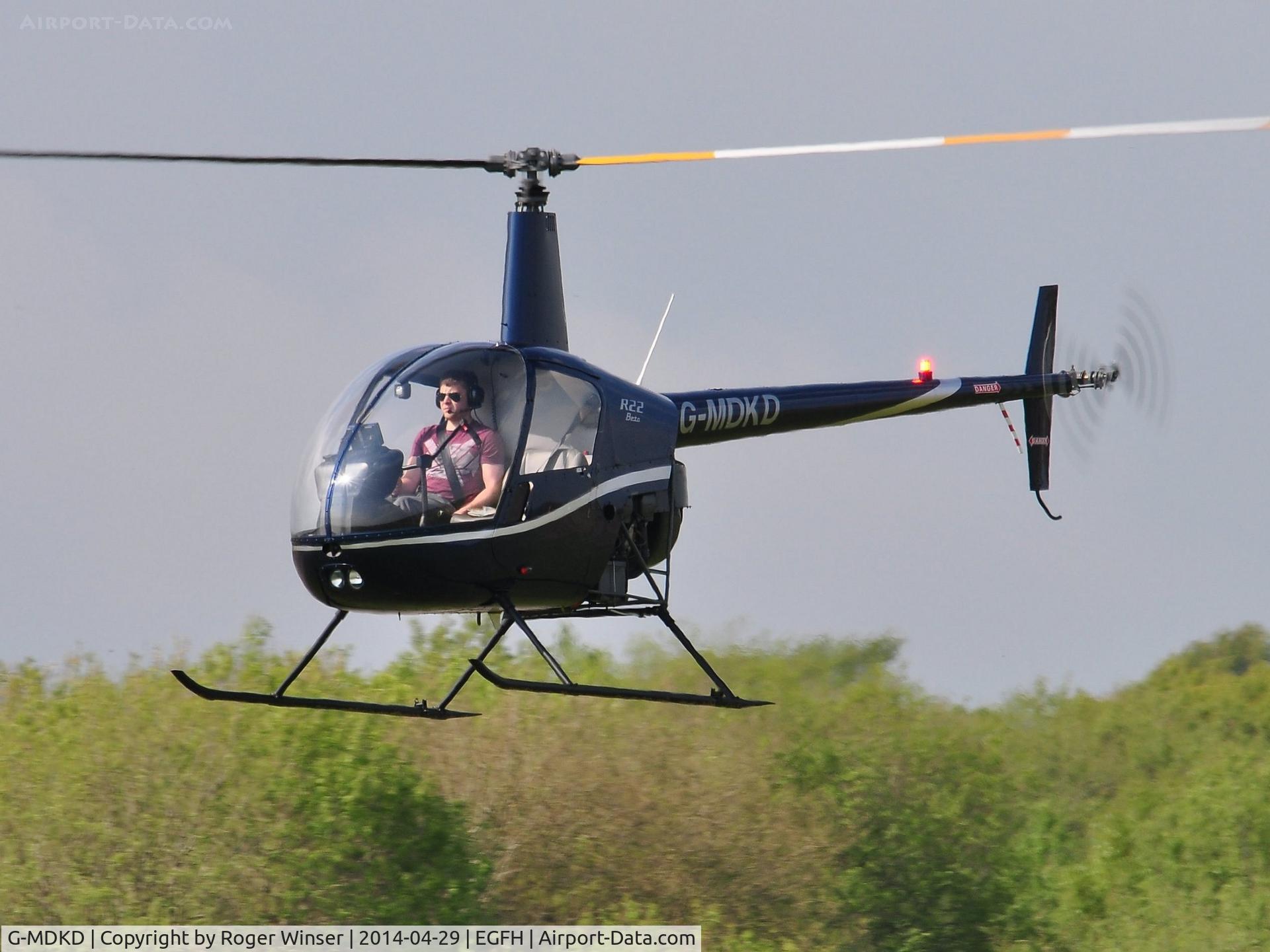 G-MDKD, 1990 Robinson R22 Beta C/N 1247, Operated by HeliAir Wales at Swansea Airport.