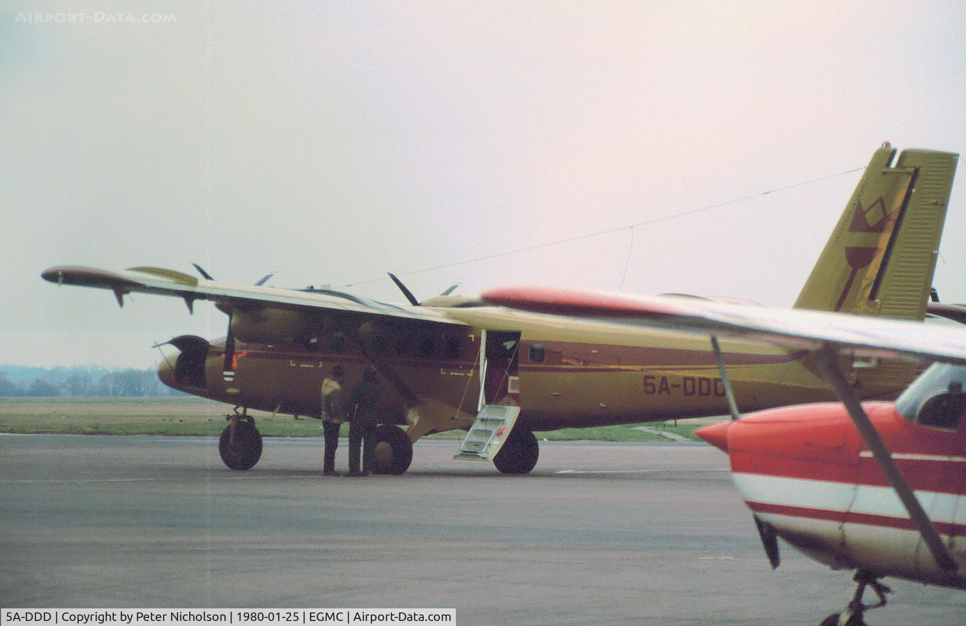 5A-DDD, 1980 De Havilland Canada DHC-6-300 Twin Otter C/N 670, DHC-6 Twin Otter 300 on a visit to Southend in January 1980.