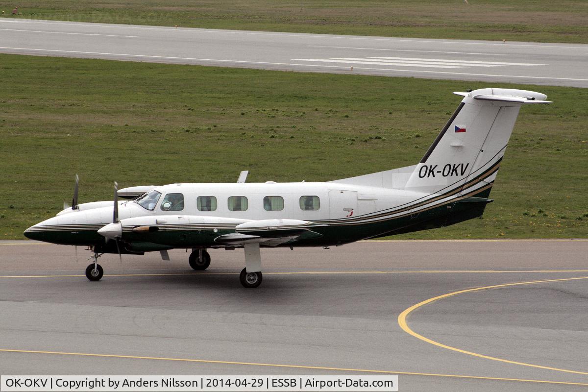 OK-OKV, 1981 Piper PA-42 Cheyenne III C/N 42-8001011, Vacating runway 12 after landing.