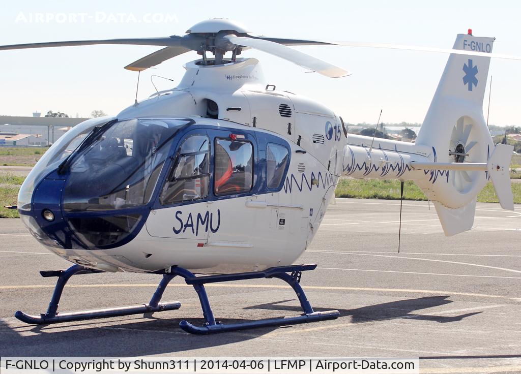 F-GNLO, 1996 Eurocopter EC-135T-1 C/N 005, Parked at the heliport...