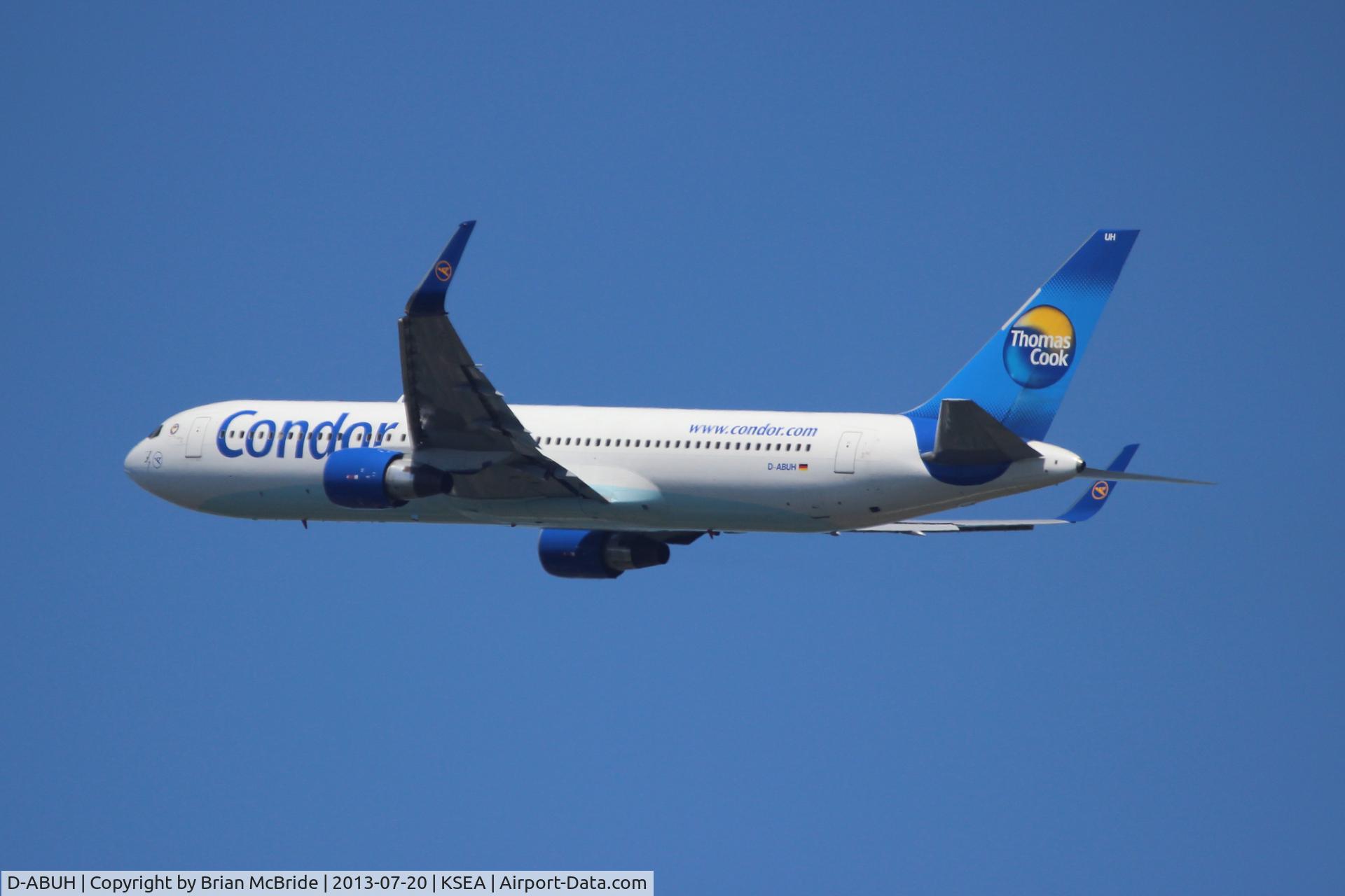 D-ABUH, 1994 Boeing 767-330/ER C/N 26986, Condor (Thomas Cook) Airlines. 767-330ER. D-ABUH cn 26986 553. Seattle Tacoma - International (SEA KSEA). Image © Brian McBride. 20 July 2013