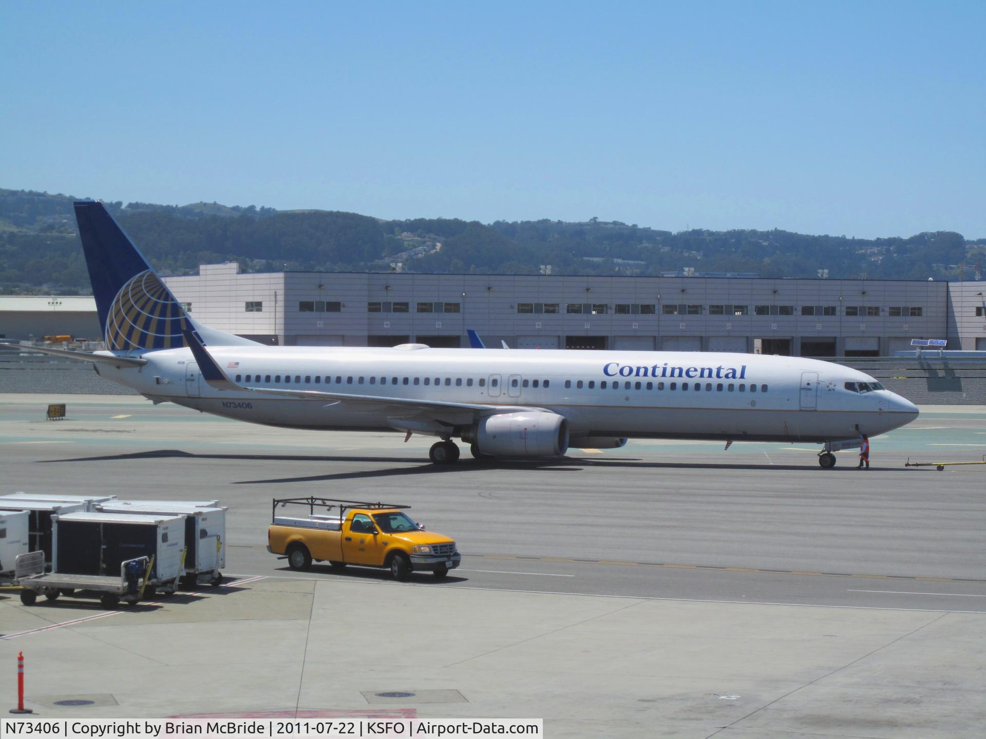 N73406, 2001 Boeing 737-924 C/N 30123, Continental Airlines. 737-924. N73406 406 cn 30123 943. San Francisco - International (SFO KSFO). Image © Brian McBride. 22 July 2011