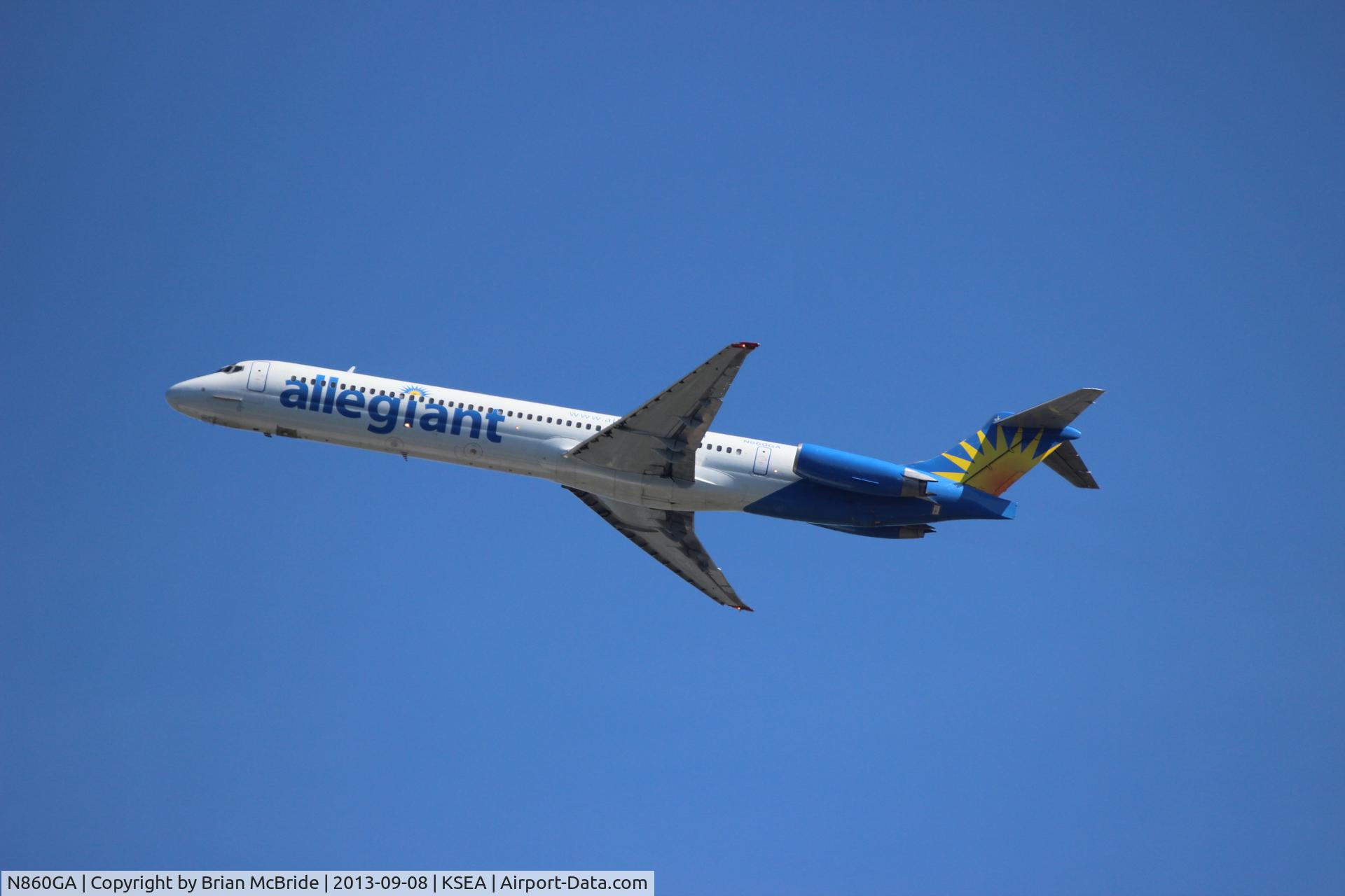 N860GA, 1989 McDonnell Douglas MD-83 (DC-9-83) C/N 49786, Allegiant Air. MD-83 (DC-9-83). N860GA cn 49786 1631. Seattle Tacoma - International (SEA KSEA). Image © Brian McBride. 08 September 2013