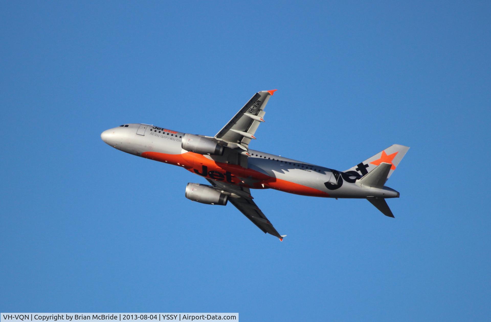VH-VQN, 2000 Airbus A320-232 C/N 2600, Jetstar Airways. A320-232. VH-VQN cn 2600. Sydney - Kingsford Smith International (Mascot) (SYD YSSY). Image © Brian McBride. 04 August 2013