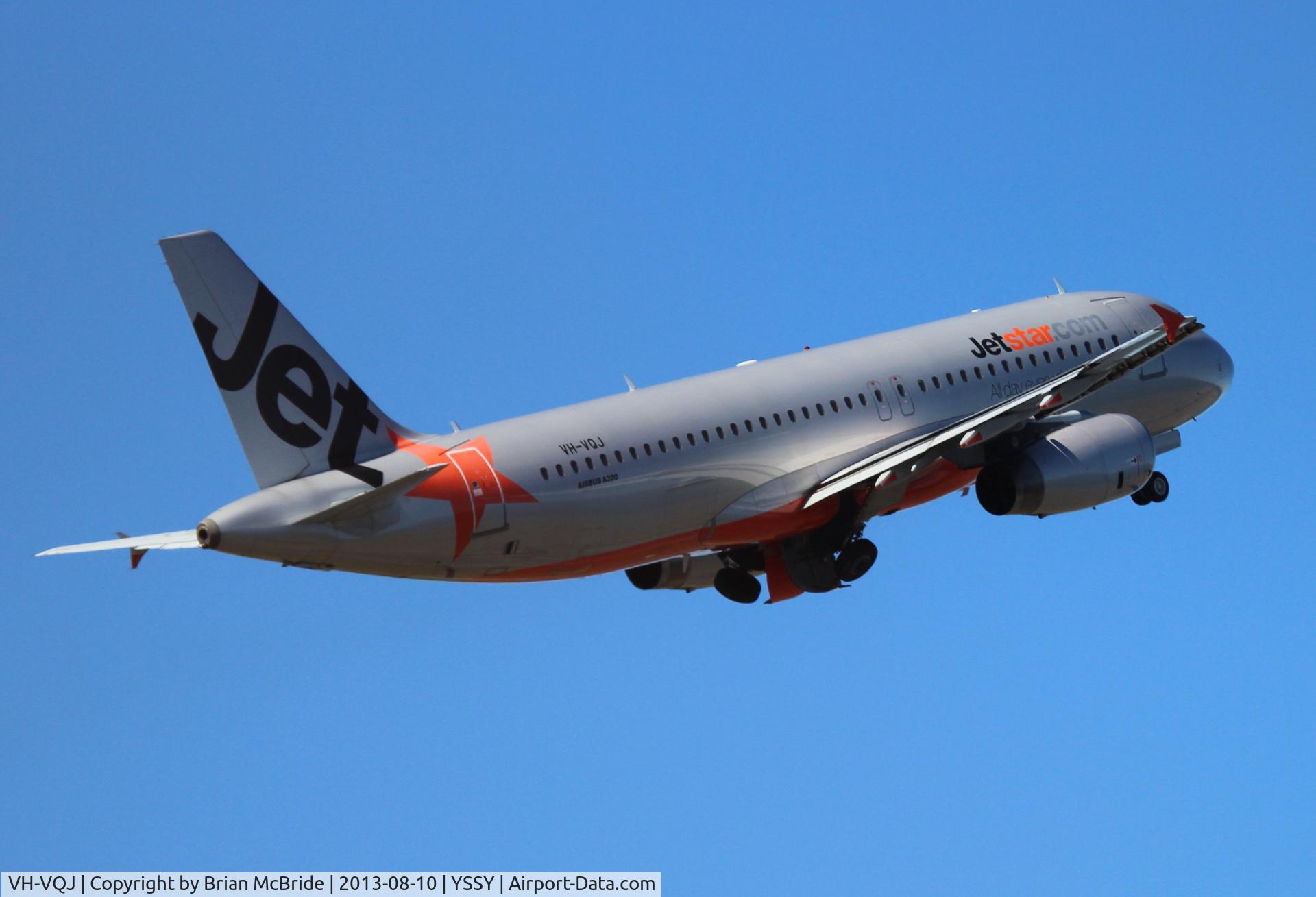 VH-VQJ, 2006 Airbus A320-232 C/N 2703, Jetstar Airways. A320-232. VH-VQJ cn 2703. Sydney - Kingsford Smith International (Mascot) (SYD YSSY). Image © Brian McBride. 10 August 2013