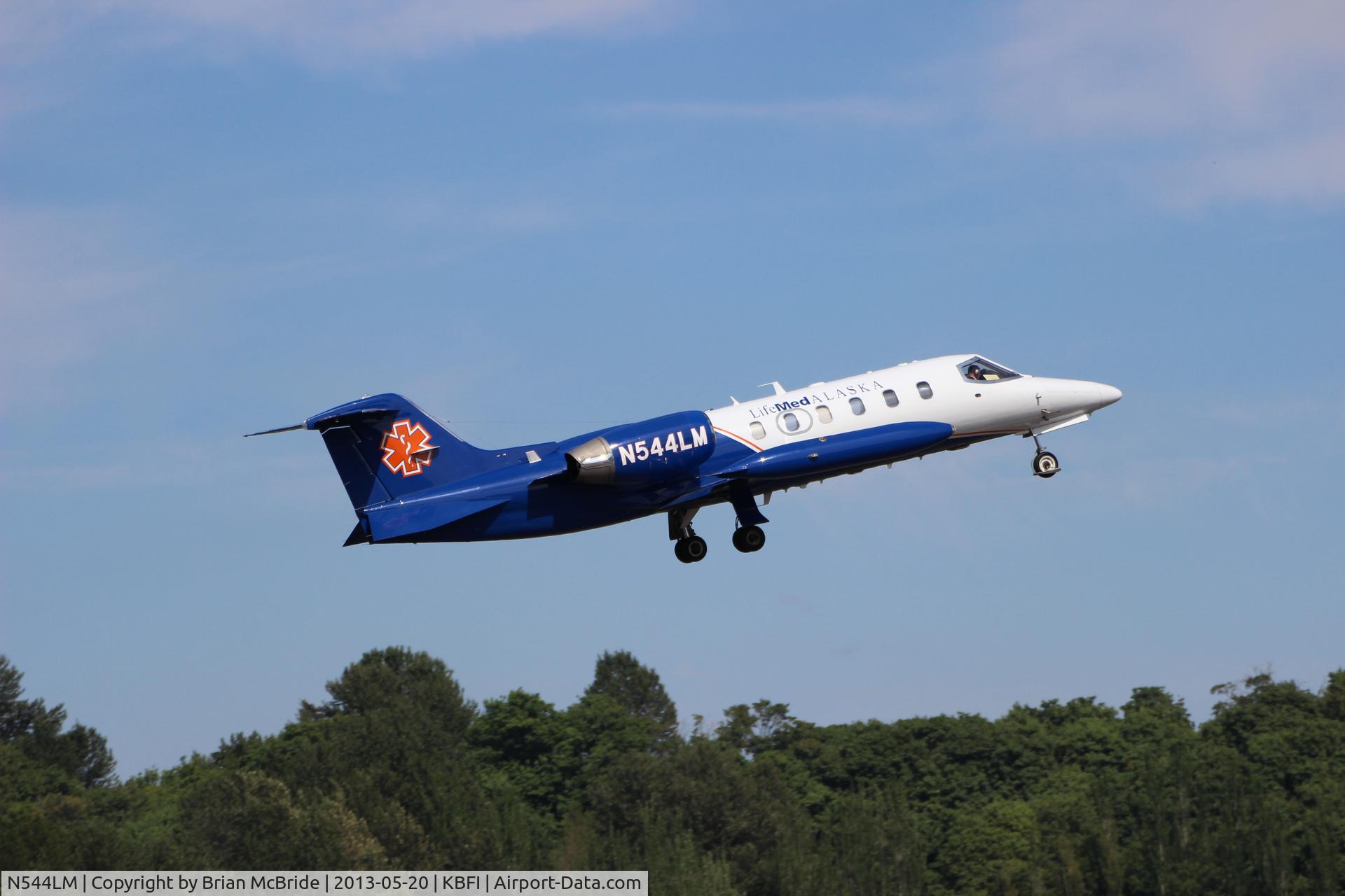 N544LM, 1983 Gates Learjet 35A C/N 500, LifeMed Alaska. Gates Learjet 35A. N544LM cn 35-500. Seattle - Boeing Field King County International (BFI KBFI). Image © Brian McBride. 20 May 2013