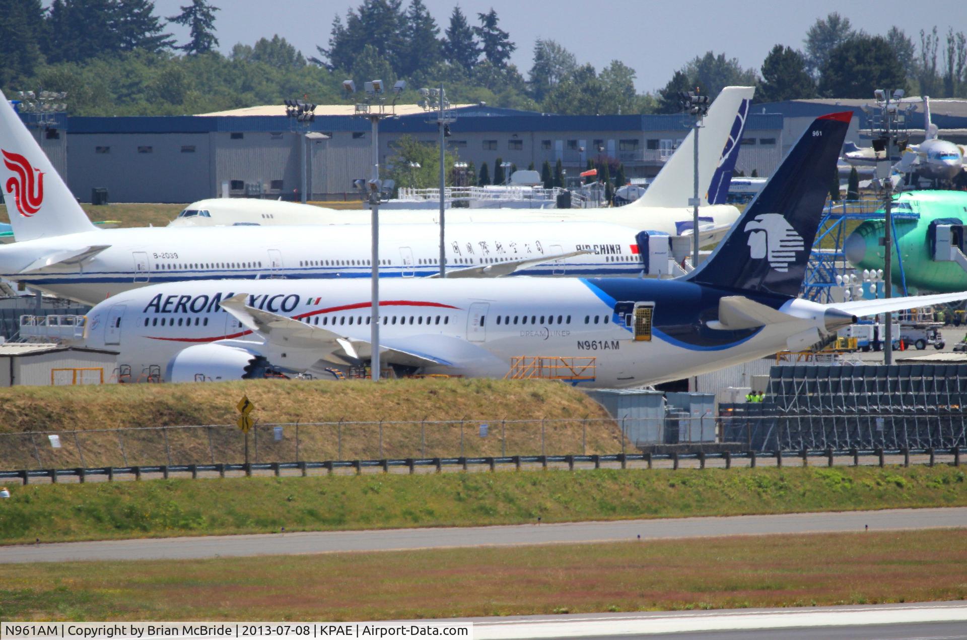 N961AM, 2013 Boeing 787-8 Dreamliner C/N 35306, AeroMexico. 787-8 Dreamliner. N961AM cn 35306 115. Pre delivery. Everett - Snohomish County Paine Field (PAE KPAE). Image © Brian McBride. 08 July 2013