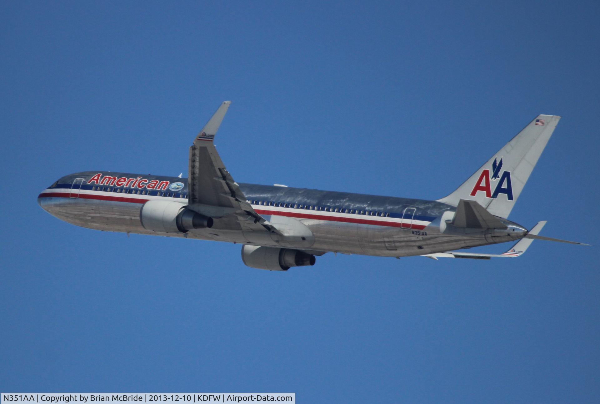 N351AA, 1988 Boeing 767-323 C/N 24032, American Airlines. 767-323ER. N351AA 351 cn 24032 202. Dallas - Fort Worth - International (DFW KDFW). Image © Brian McBride. 10 December 2013