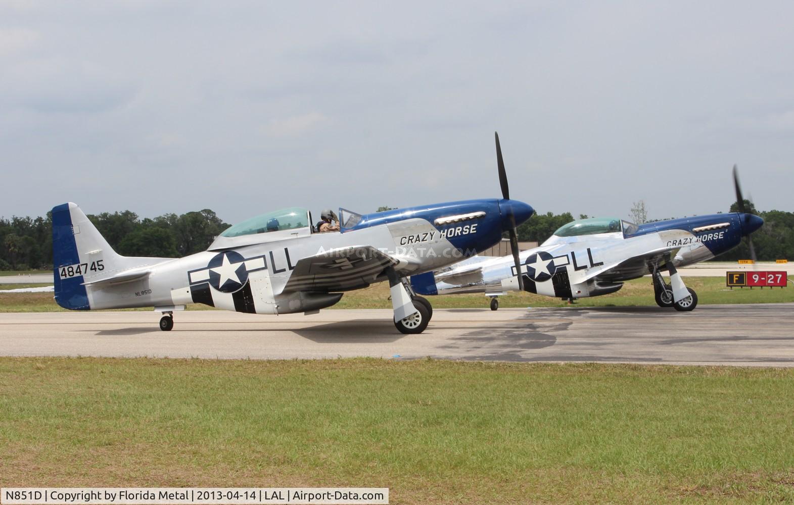N851D, 1944 North American P-51D Mustang C/N 44-84745, Crazy Horse and Crazy Horse 2 running up