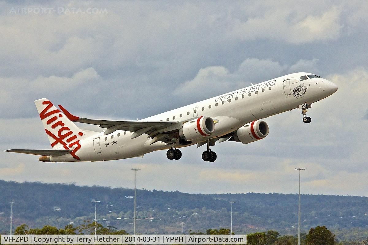 VH-ZPD, 2008 Embraer 190AR (ERJ-190-100IGW) C/N 19000176, Embraer ERJ 190-100 IGW, c/n: 19000176 of Virgin at Perth Int.