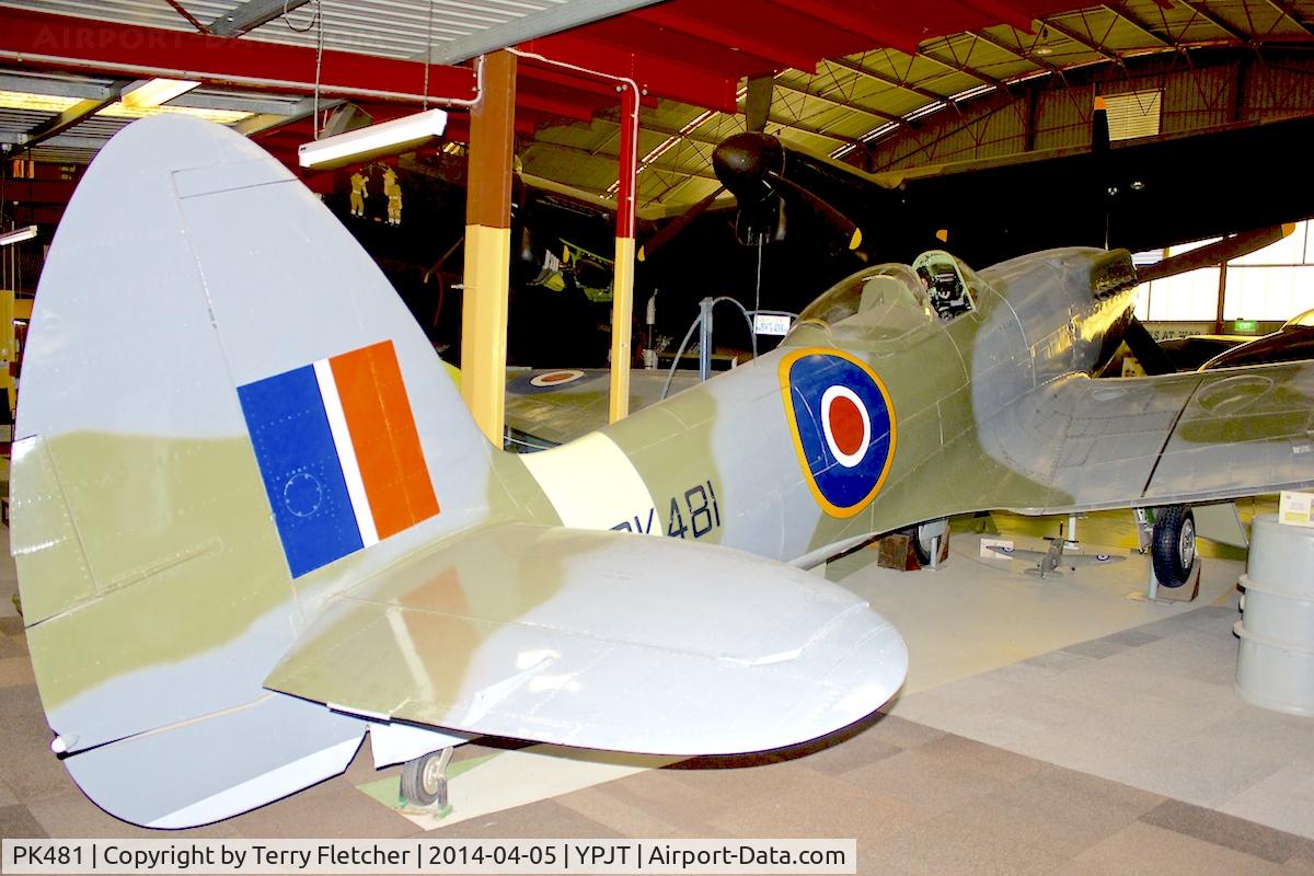 PK481, 1945 Supermarine 356 Spitfire F.22 C/N CBAF.70, 1945 Supermarine 356 Spitfire F.22, c/n: CBAF.70 at Perth Aviation Heritage Museum