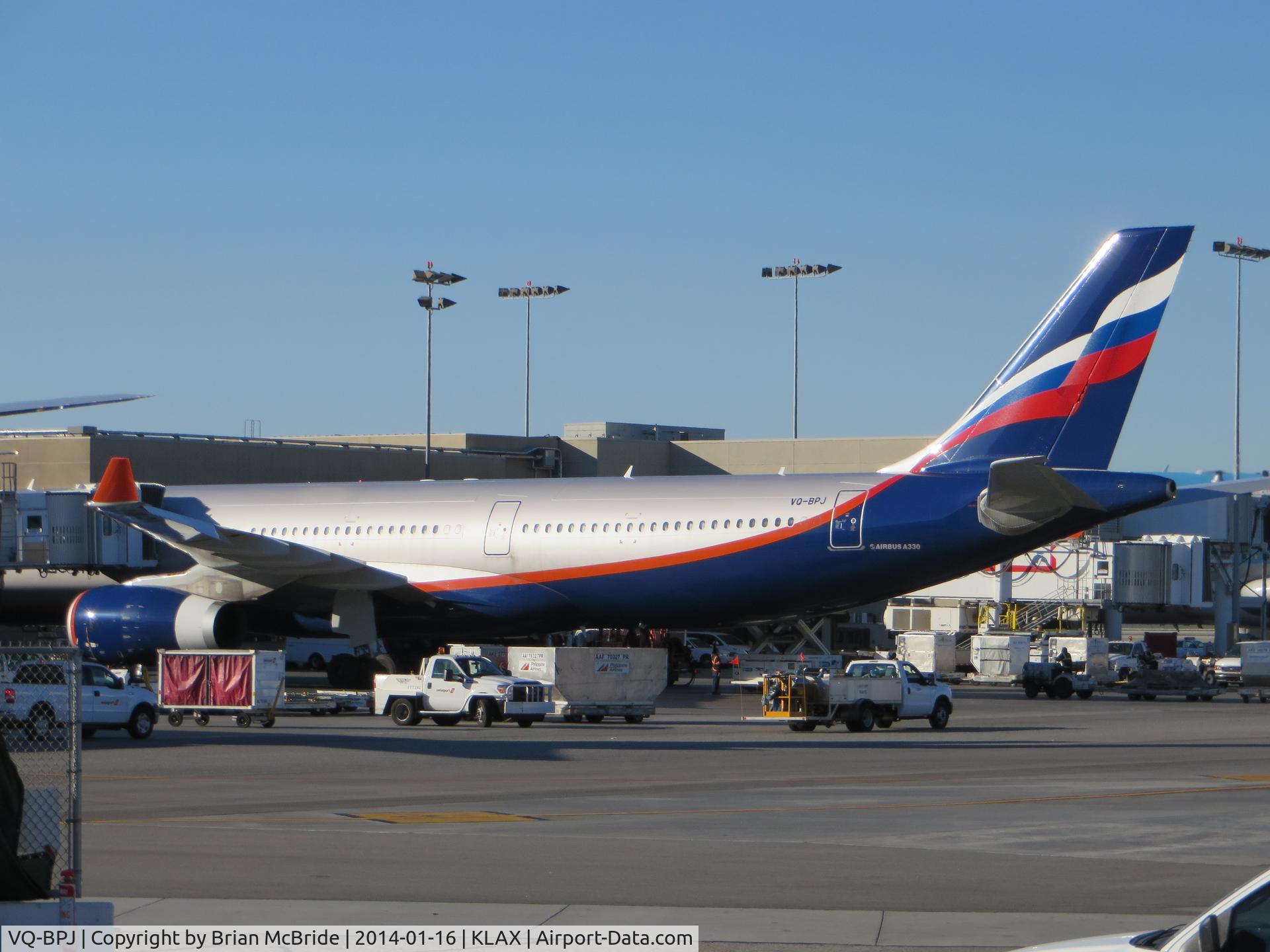 VQ-BPJ, 2012 Airbus A330-343 C/N 1328, Aeroflot. A330-343. VQ-BPJ cn 1328. Los Angeles - International (LAX KLAX). Image © Brian McBride. 16 January 2014