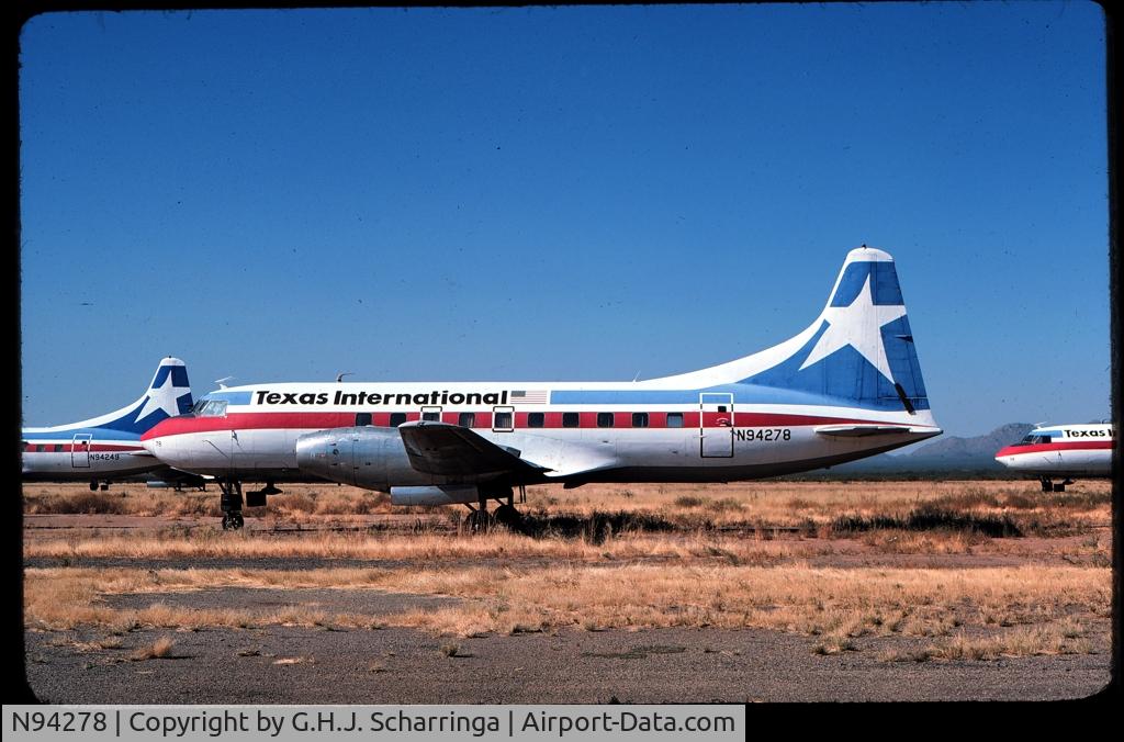N94278, 1950 Convair 600-240D C/N 163, Found this slides in my private collection. Taken in Oct 1978, probably Marana Field, Arizona