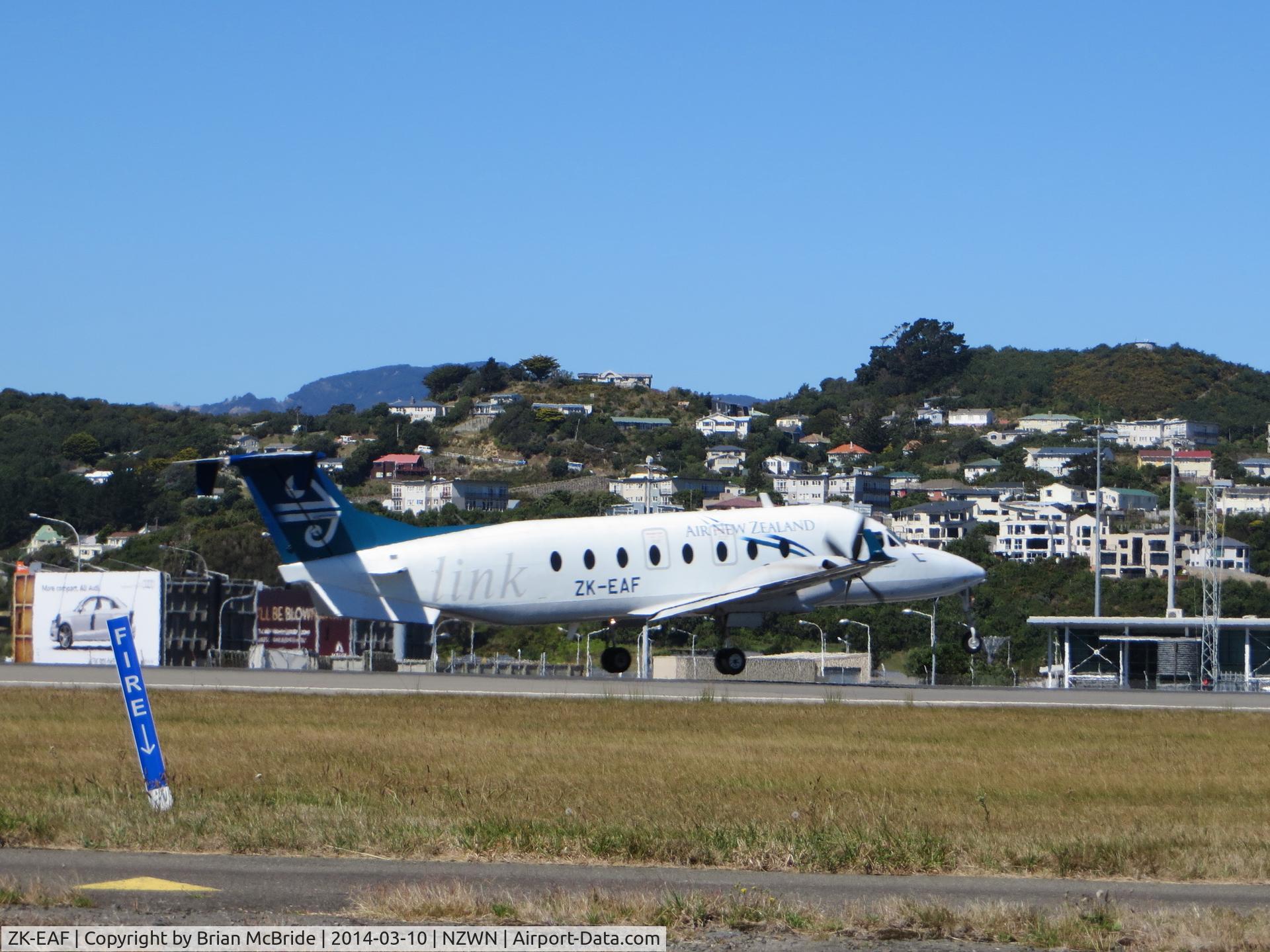 ZK-EAF, 2001 Raytheon 1900D C/N UE-429, Air New Zealand (Eagle Airways). Raytheon 1900D. ZK-EAF cn UE-429. Wellington - International (WLG NZWN). Image © Brian McBride. 10 March 2014