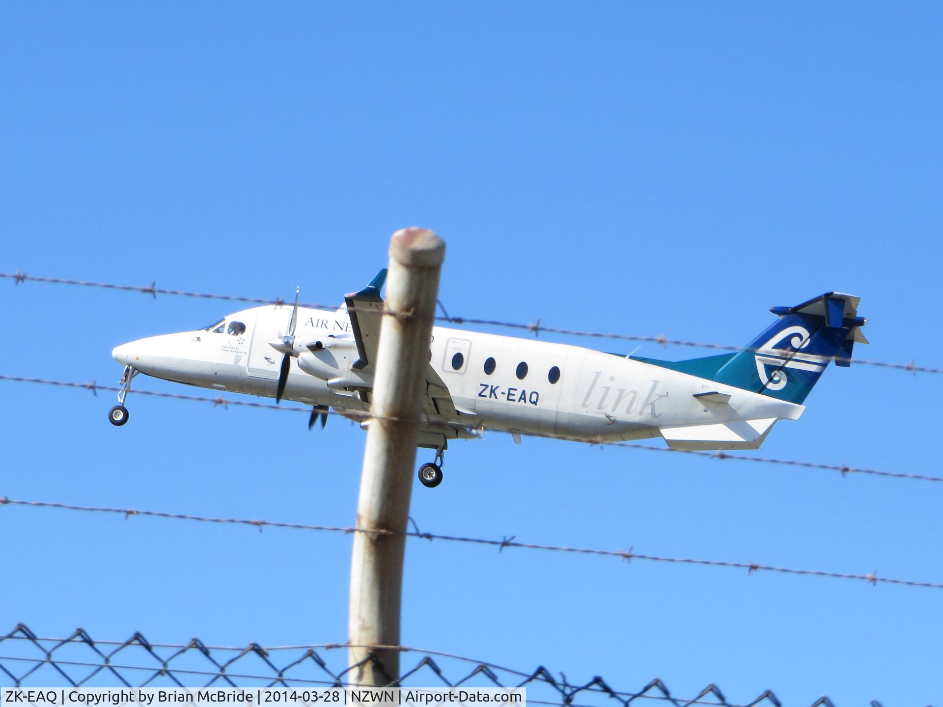 ZK-EAQ, 2007 Raytheon Aircraft Company 1900D C/N UE-363, Air New Zealand (Eagle Airways). Raytheon 1900D. ZK-EAQ cn UE-363. Wellington - International (WLG NZWN). Image © Brian McBride. 28 March 2014