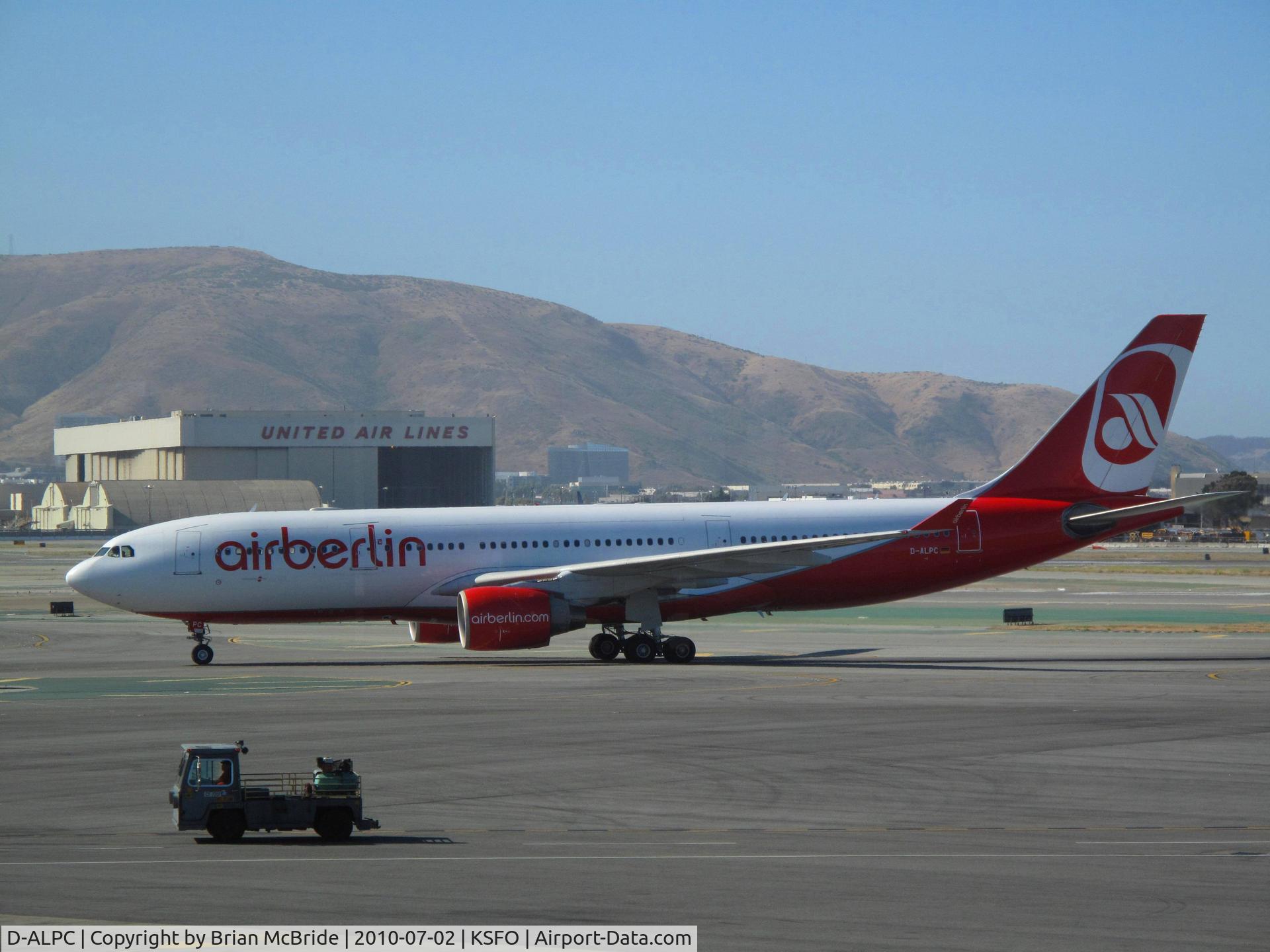D-ALPC, 2002 Airbus A330-223 C/N 444, Air Berlin. A330-223. D-ALPC cn 444. San Francisco - International (SFO KSFO). Image © Brian McBride. 02 July 2010