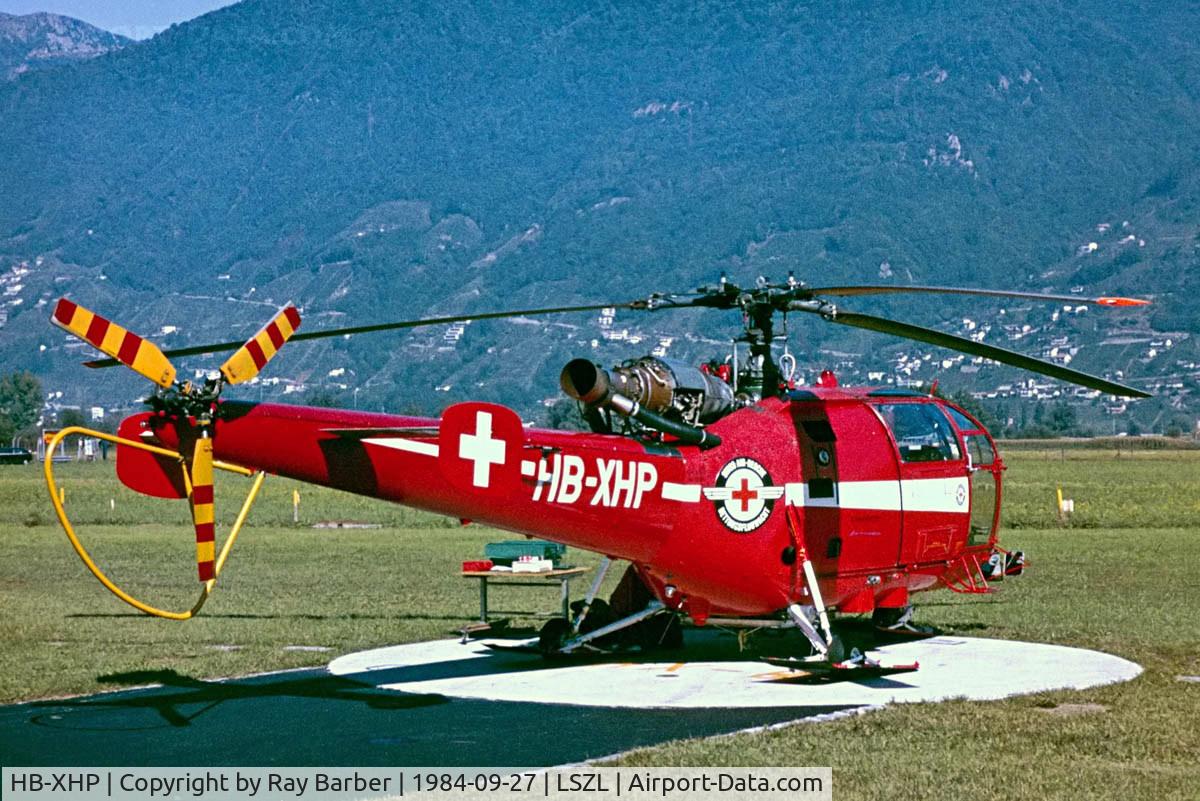 HB-XHP, 1974 Aerospatiale SA-316C Alouette III C/N 1995, Sud Aviation SA.316C Alouette III  [1995] Locarno~HB 27/09/1984. Taken from a slide.